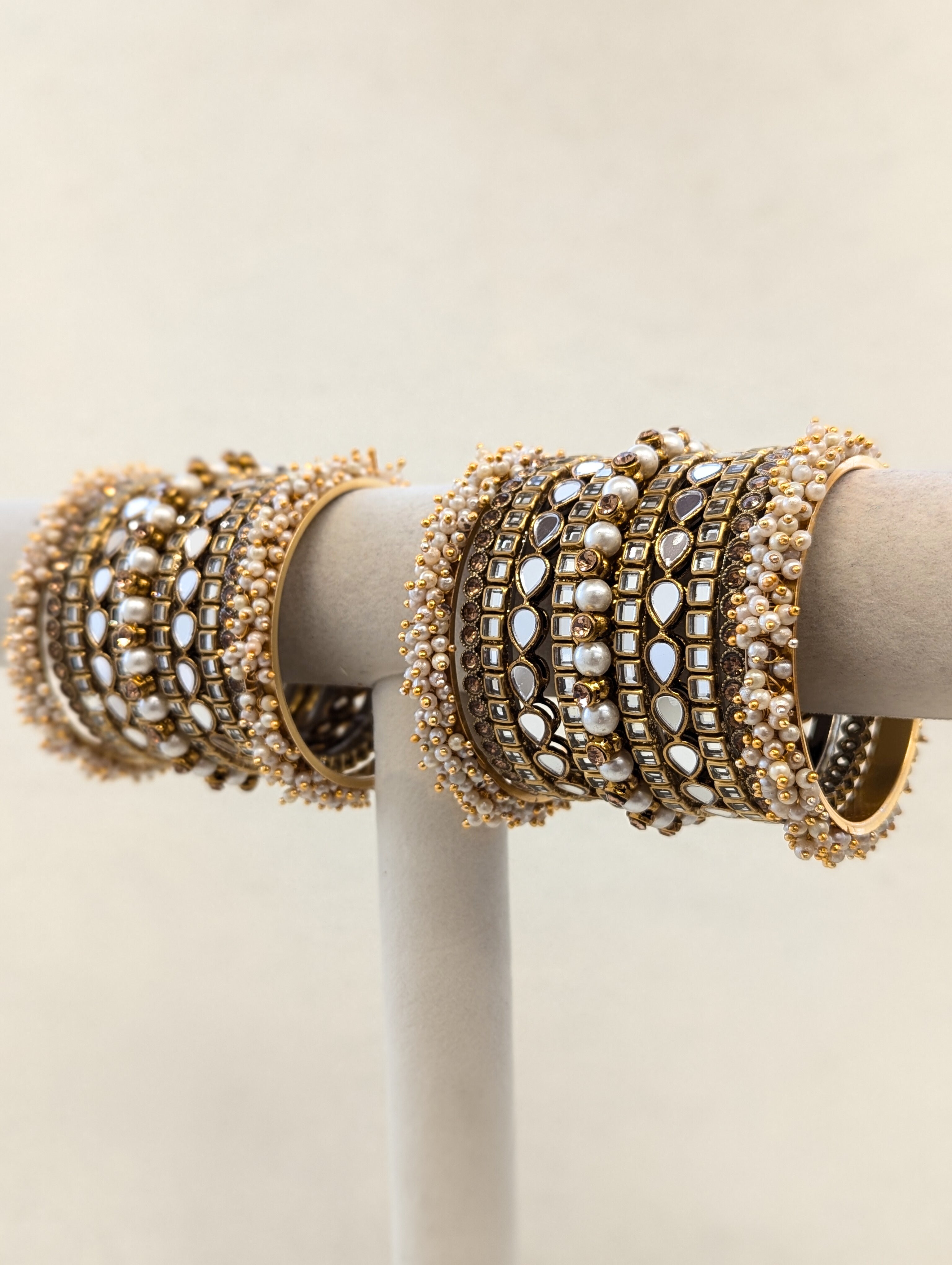 Avni Mirror Bangles - Set of 2 Handmade Indian Bracelets for Women | Boho Festival Jewelry, Wedding Accessories, Ethnic Fashion Statement