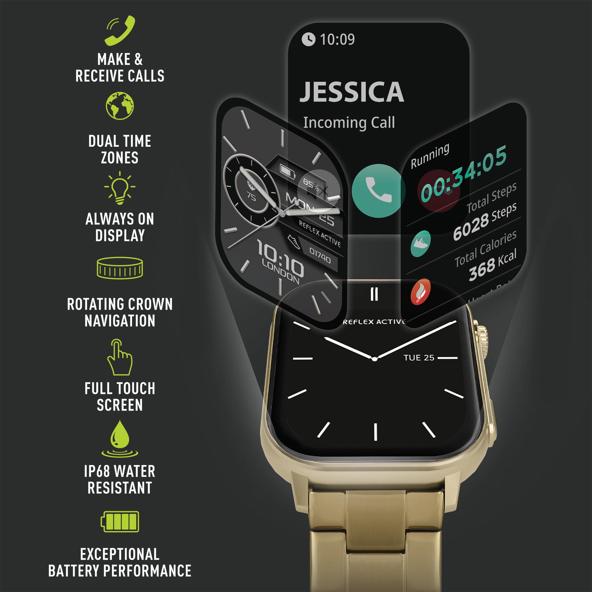 Reflex Active Series 29 Men's AMOLED Smart Watch - 2.04