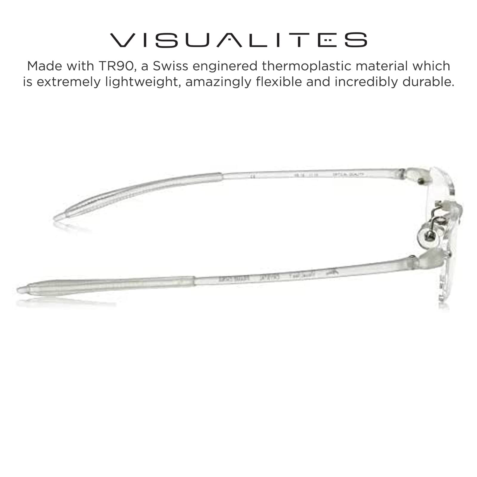 Lightweight Rimless Reading Glasses for Men and Women - VIS 1 Model - Comfortable Blue Light Blocking Readers for Office, Reading & Computer Work