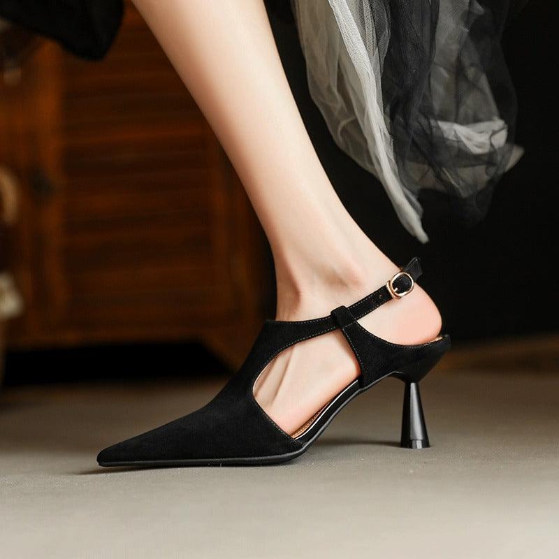 Pointed Open Toe Heels with Ankle Strap - Stylish Women's High Heel Sandals for Parties, Weddings & Evening Events