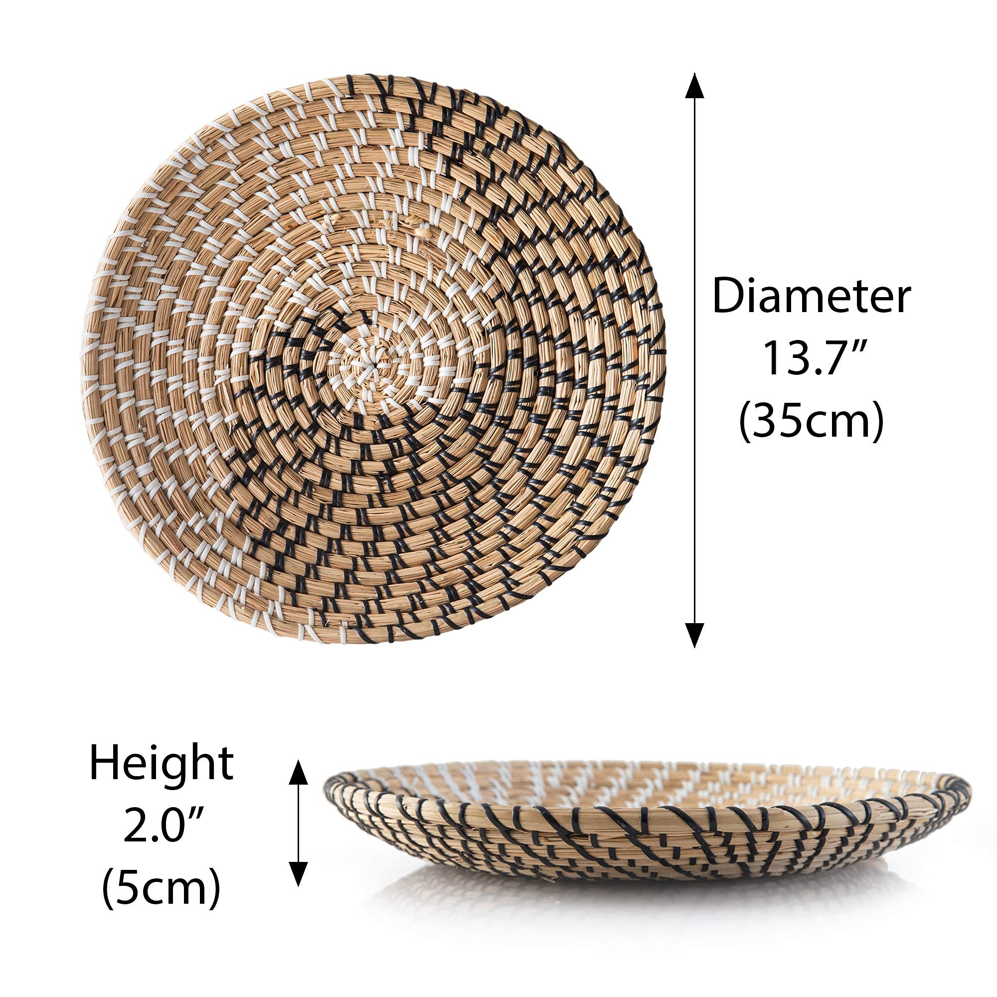 Natural Seagrass Woven Wall Basket - 13.7