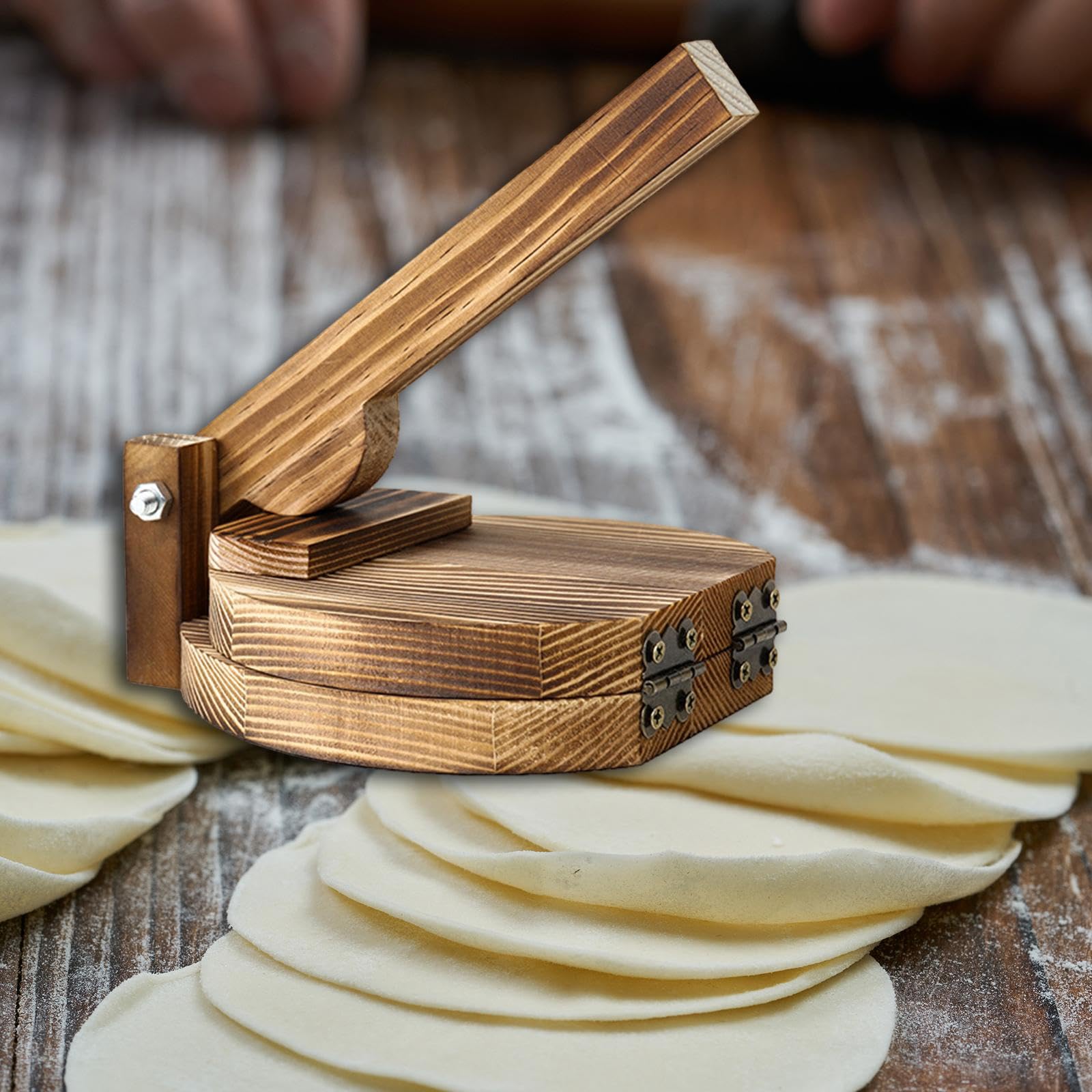 Premium Wooden Tortilla Press & Dumpling Maker - Handcrafted Corn Tortilla Presser for Authentic Mexican Cuisine | Perfect for Home Cooking, Picnics, and Taco Nights