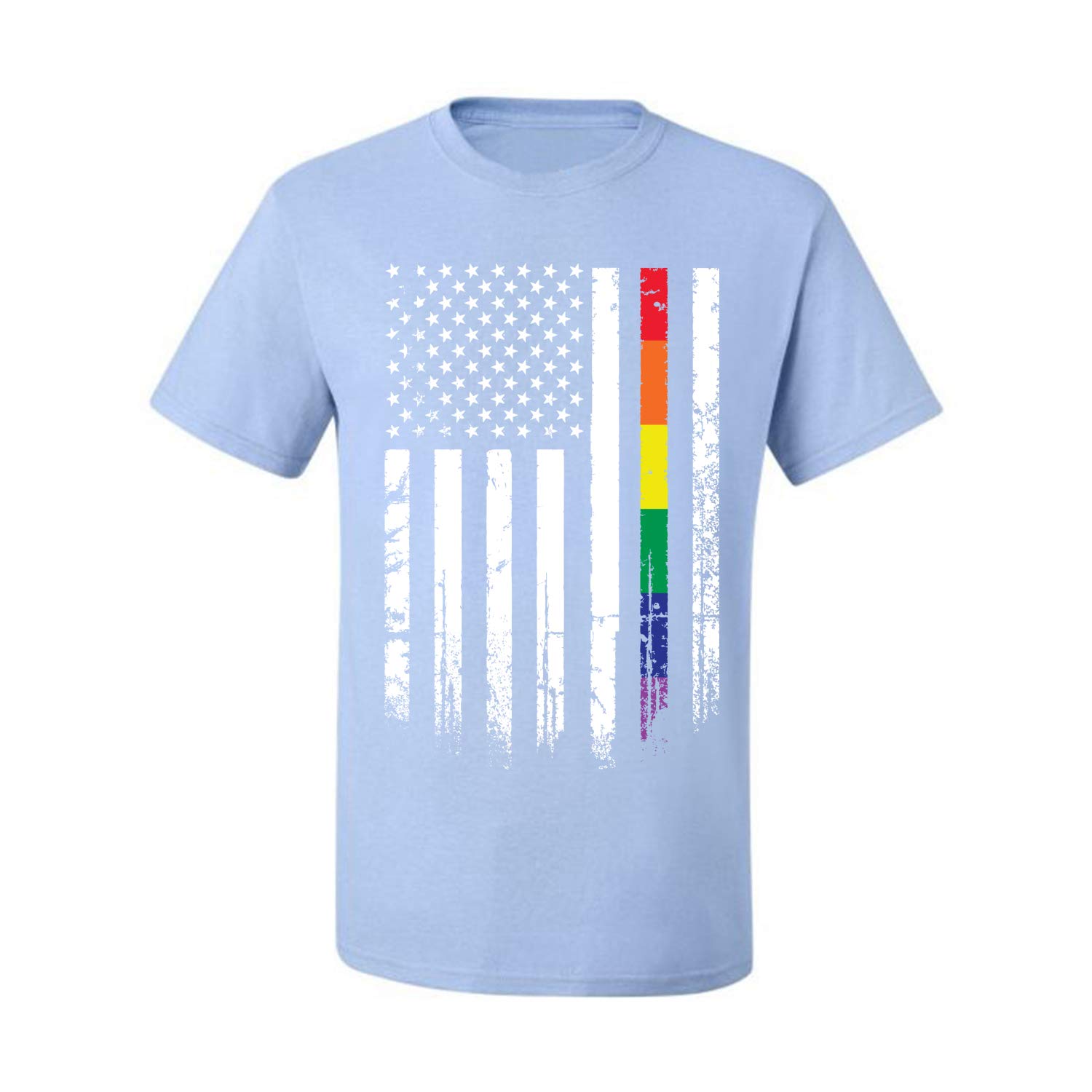 USA Gay Pride Rainbow American Flag LGBT Pride Men's Graphic T-Shirt - Comfortable Cotton Tee for Pride Parades, LGBTQ+ Events & Everyday Wear