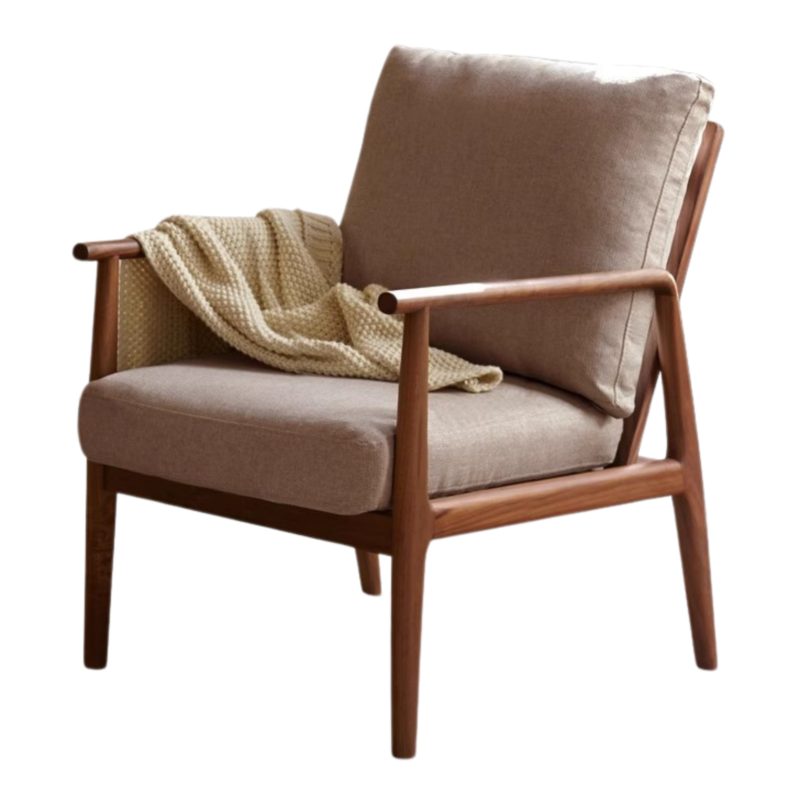 25.6x29.9x35.4 inch / 65x76x90сm / fabric smoked chestnut brown Rich Dark Walnut color / Black walnut sofa chair