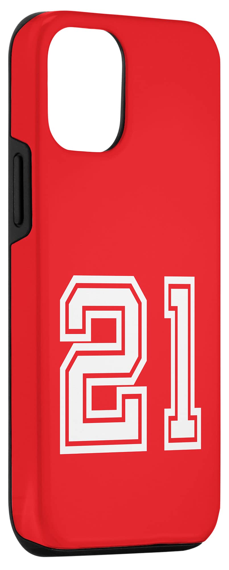 iPhone 12/12 Pro Case - Custom Jersey Number #21 Design, Birthday & Lucky Number Red Phone Cover for Sports Fans & Gift Giving
