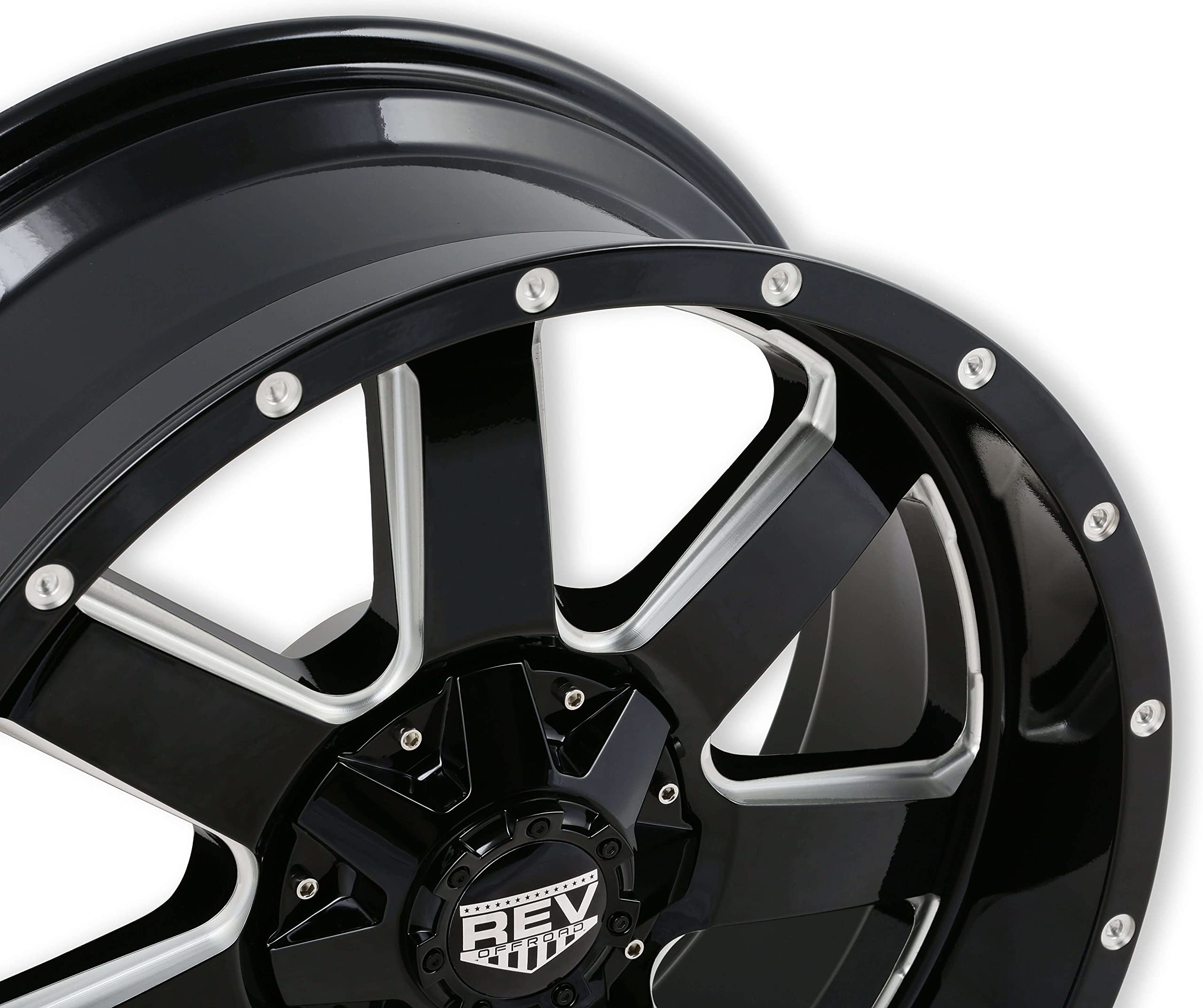 885M-2903512 20x9 Black Machined Lip Wheel - 6x5.5/6x135 Bolt Pattern - 4.53 Backspacing - Perfect for Trucks & SUVs Off-Roading & Custom Builds