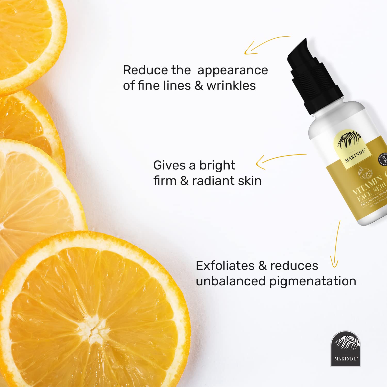 MAKINDU Vitamin C Face Care Kit - Brightening Face Wash (150ml) & Collagen Boosting Serum (30ml) | Glowing, Soft & Supple Skin | Anti-Aging Skincare Set | Perfect for Morning & Night Routine, Travel Skincare Essentials