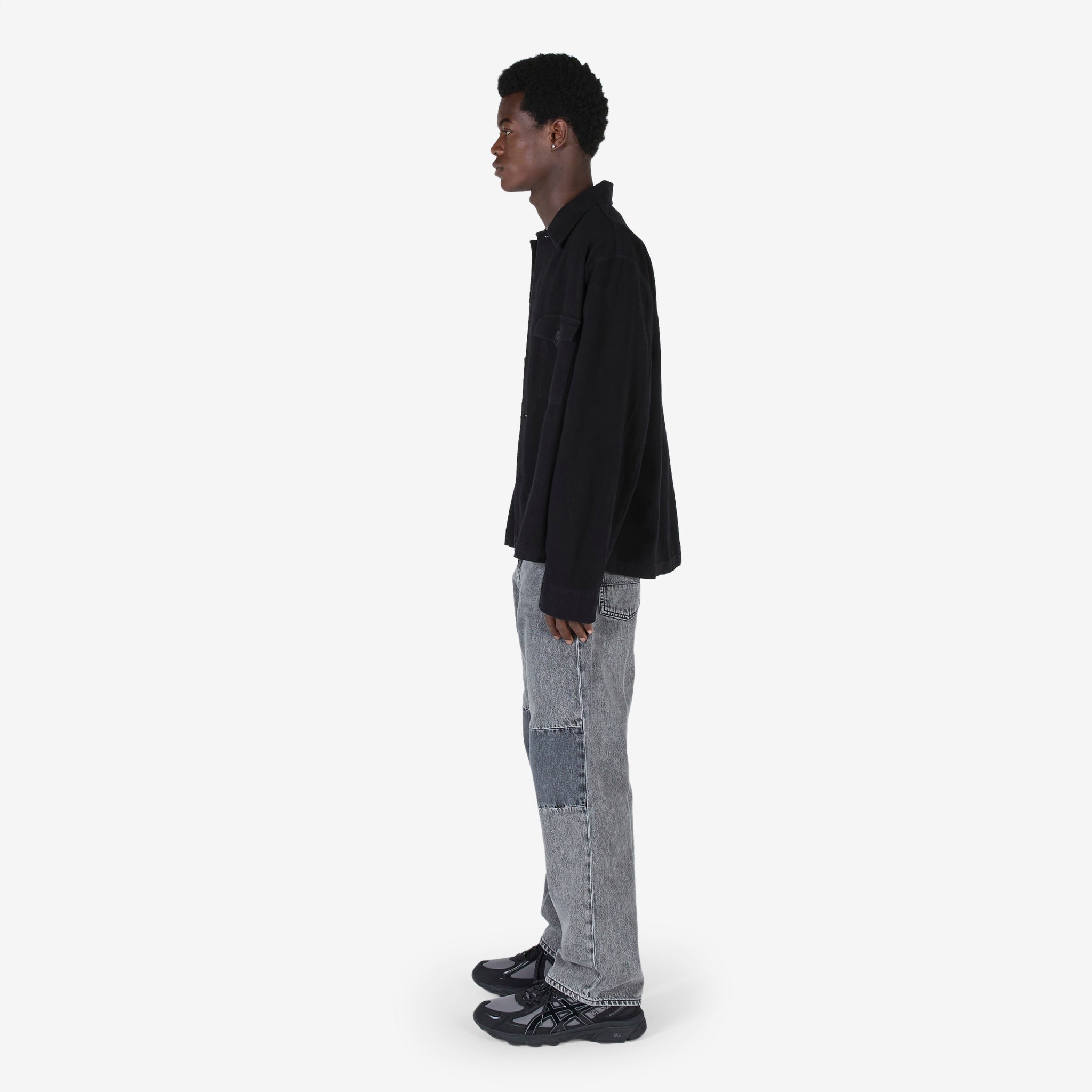 Men's Black Brushed Cotton Coach Jacket - Lightweight Casual Evening Outerwear for Streetwear & Fall Layering