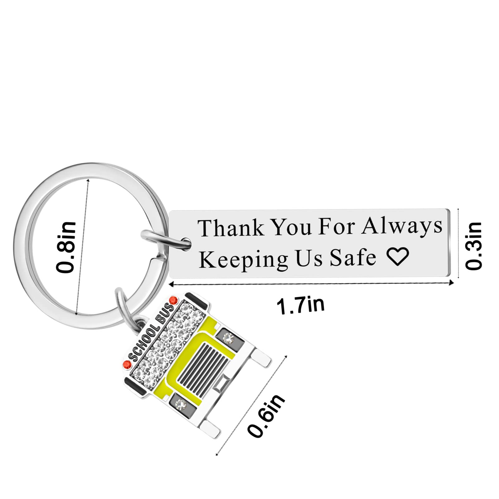 School Bus Driver Keychain Gift for Women - Christmas & Retirement Appreciation for Teachers & Drivers