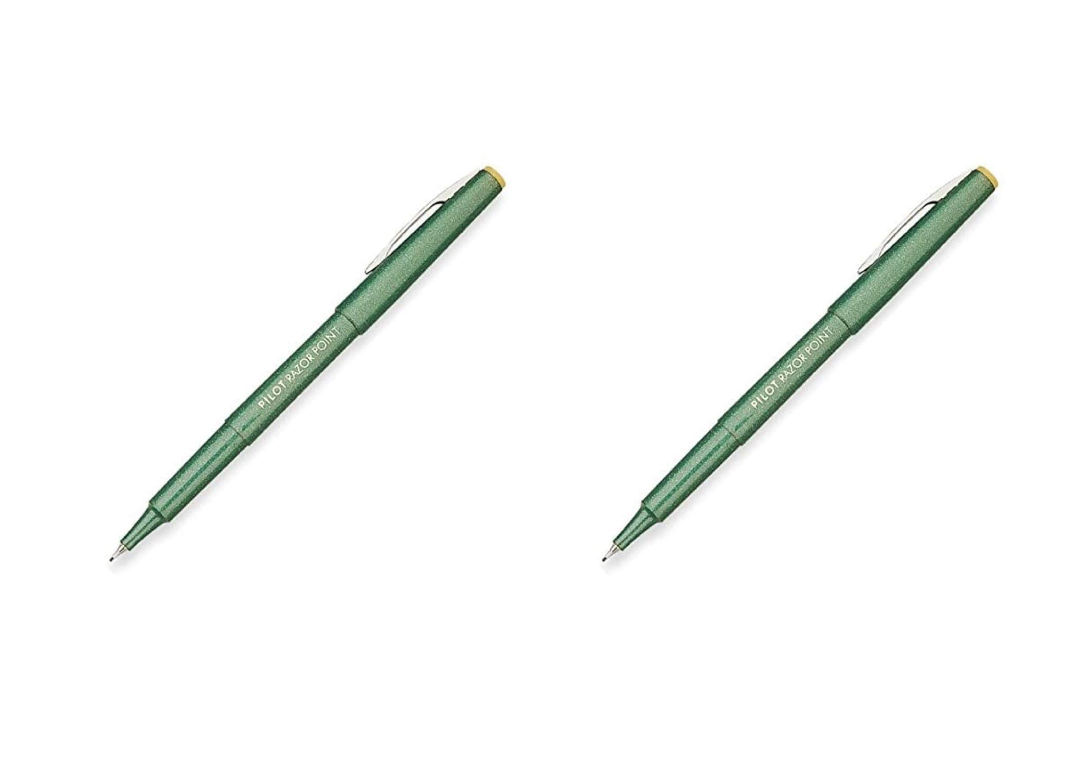 Pilot Razor Point Marker Stick Pens - Ultra Fine Point Green Ink (2 Pack, 12 Pens) - Perfect for Art, Note Taking & Office Use
