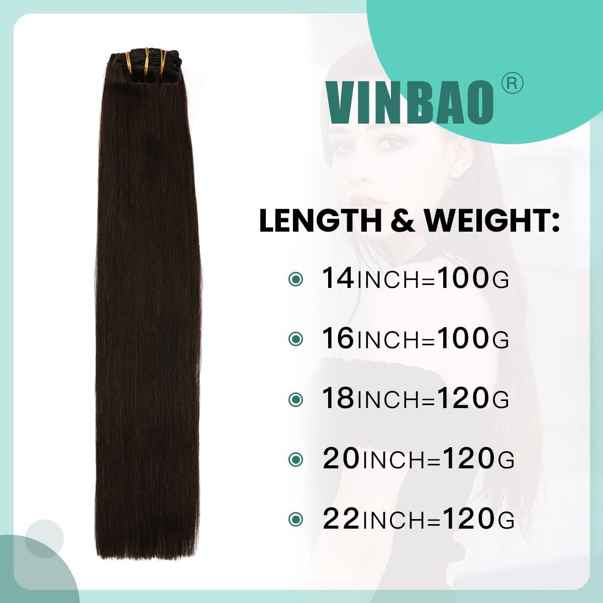 VINBAO Clip in Human Hair Extensions 16 Inch 100g 6pcs - Remy Hair Extensions Thick & Natural (#1B Off Black) for Daily Styling, Parties & Special Occasions