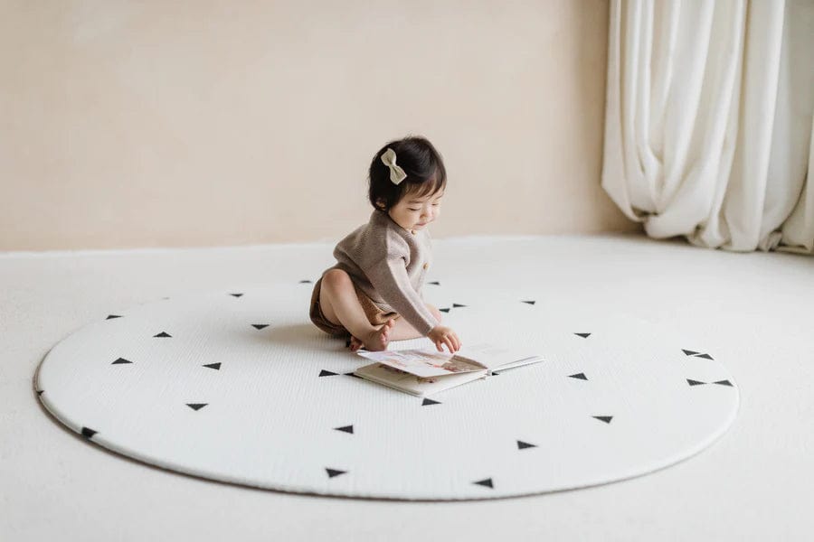Little Bot Ofie Round Non-Slip Play Mat for Babies & Toddlers - Soft Floor Cushion for Nursery, Playroom & Daycare - Perfect for Crawling, Learning & Playtime