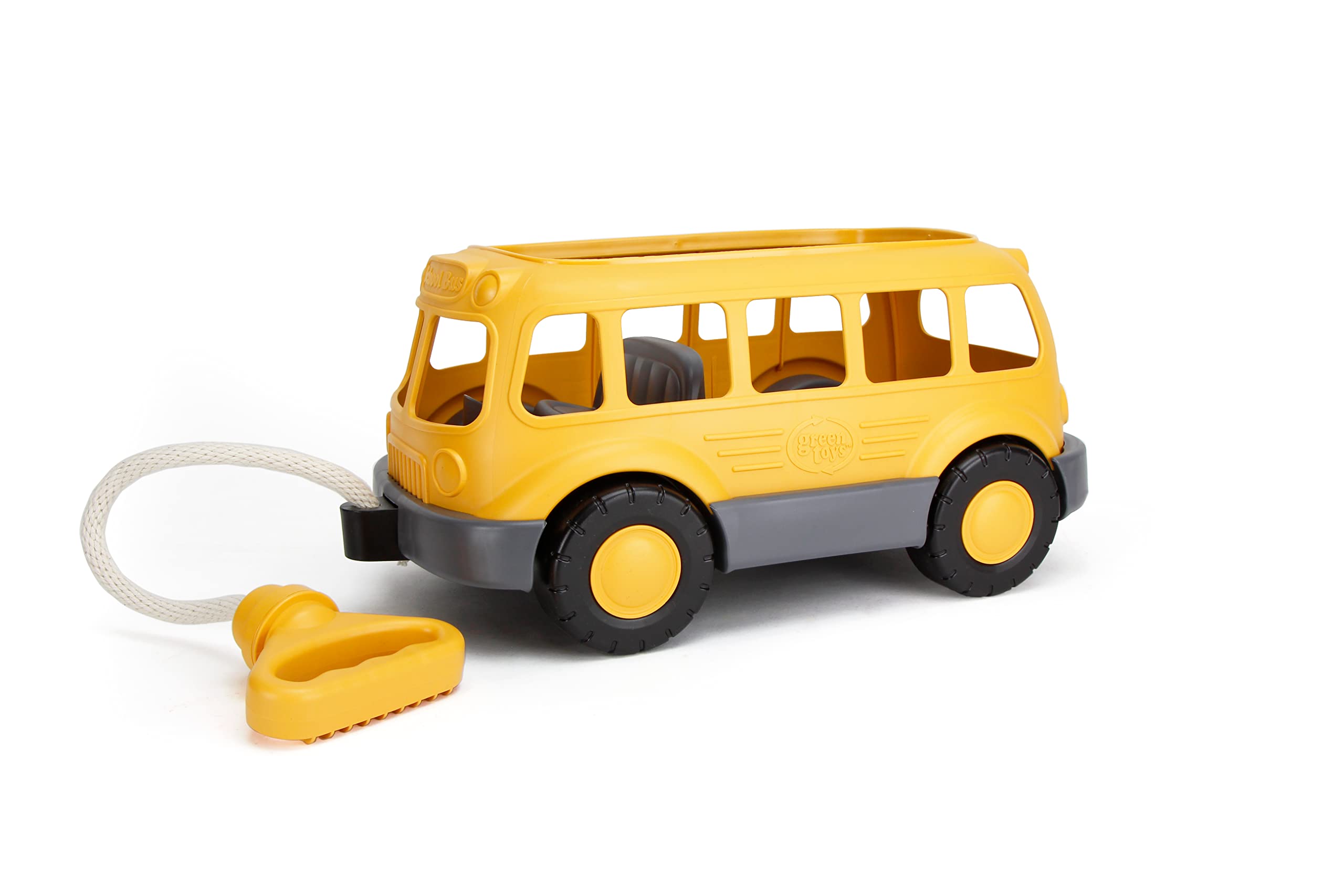 Green Toys School Bus Wagon - Eco-Friendly Yellow Ride-On Toy for Kids | Perfect for Pretend Play, Outdoor Fun & Learning Activities