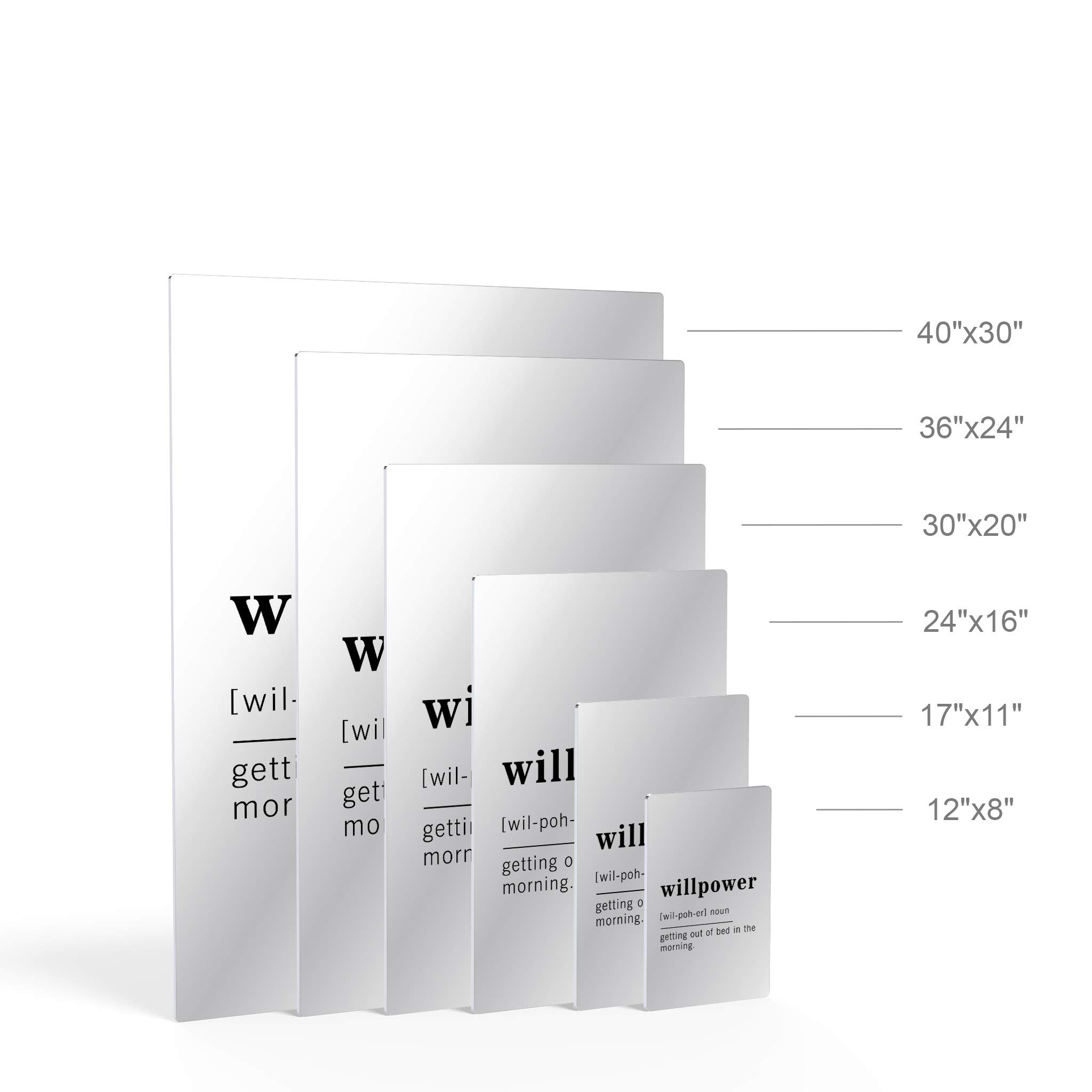 Funny Noun Dictionary Definition of Willpower Metal Print - Inspirational Quote Sign for Office, Living Room, Bedroom & Bathroom - Ready to Hang Wall Art Home Decor - Made in USA 40x30 - Perfect for Motivation & Humor in Workspaces or Gift Giving