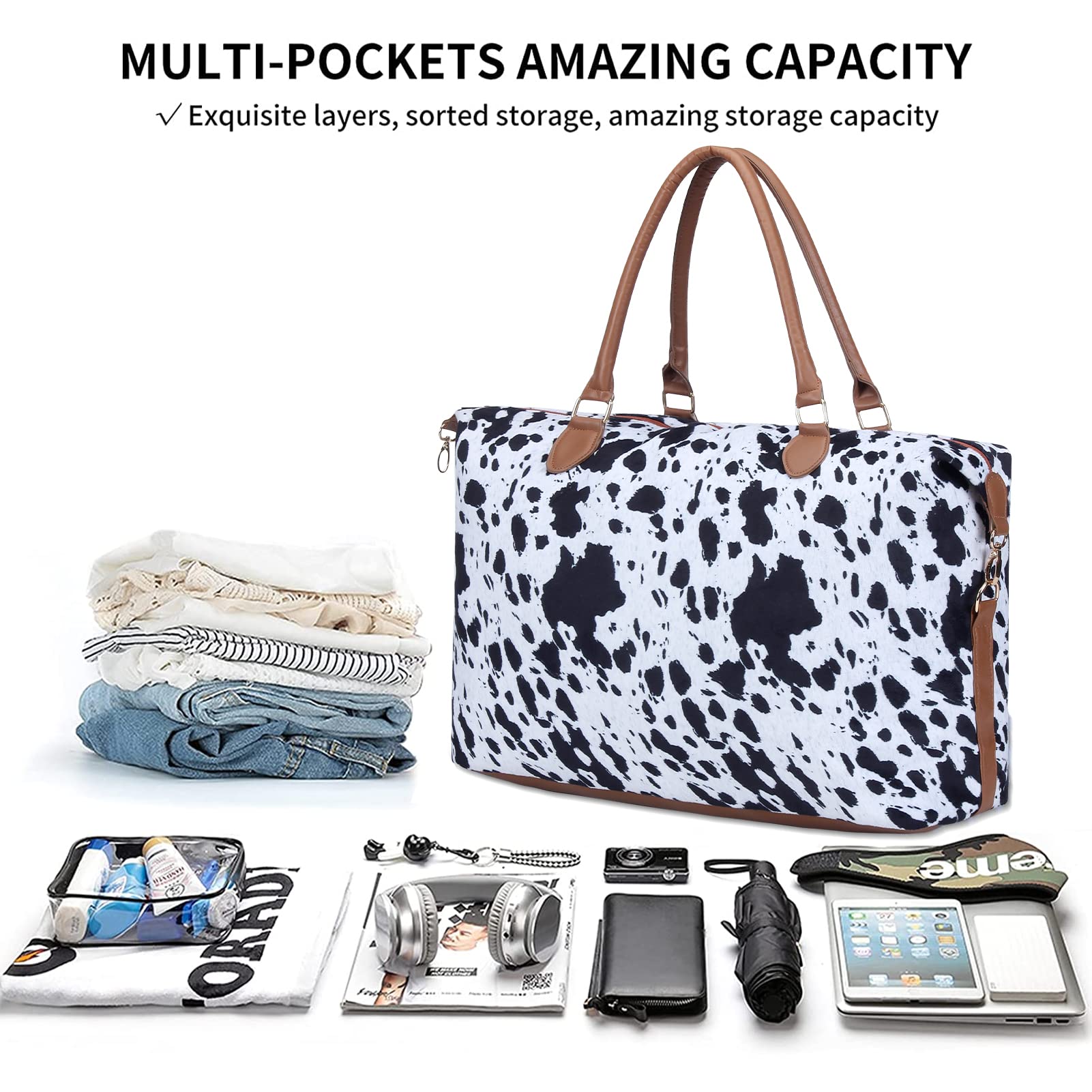 Women's Large Weekender Duffle Bag - Travel Tote with Shoulder Strap for Weekend Getaways