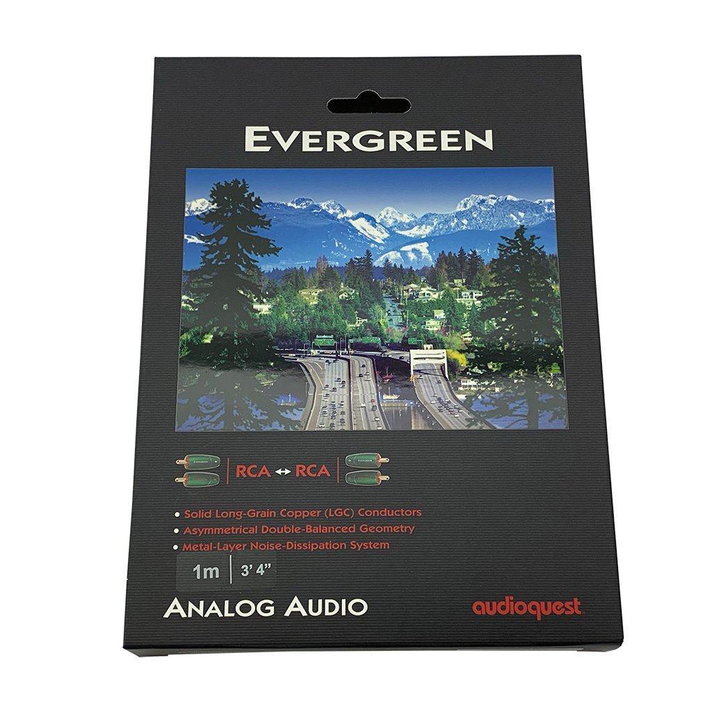 AudioQuest Evergreen RCA to RCA Analog Audio Cable - High-Quality Stereo Interconnect for Home Theater, Hi-Fi Systems & Turntables