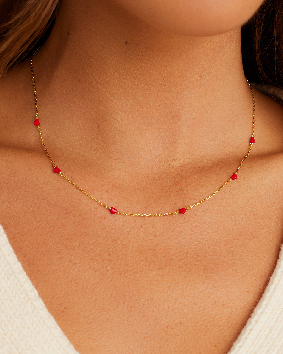 Amour Heart Necklace for Women - Elegant Red Crystal Pendant Jewelry Gift for Valentine's Day, Anniversary & Romantic Occasions