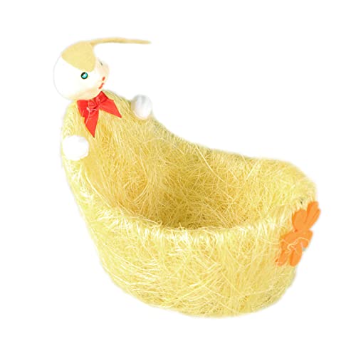 Mini Easter Basket Decor - Small Bird Nest Gift Bag, Egg Storage Case, Cookie & Biscuit Holder, Filler Shredded Paper Organizer | Perfect for Easter Decorations, Baby Shower Favors, Cookie Decorating & Spring Party Supplies