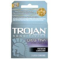 Trojan Sensitive Ultra Thin Condoms - 36 Pack | Premium Lubricated Latex for Enhanced Pleasure & Protection | Perfect for Couples & Safe Intimacy