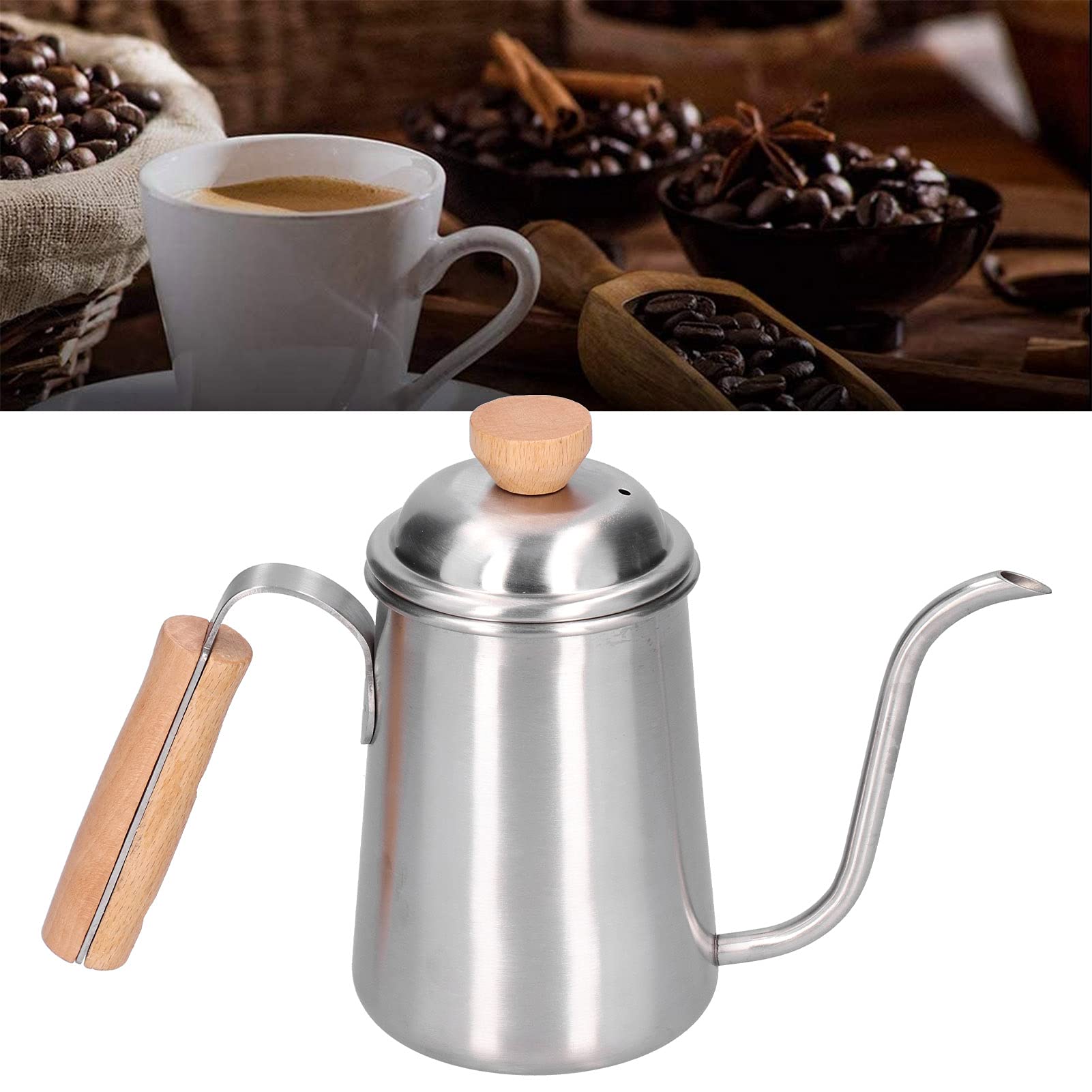 Premium 650ML Stainless Steel Pour Over Coffee Kettle - Gooseneck Drip Coffee Pot for Precision Brewing, Ideal for Pour Over Coffee, Tea, and French Press - Perfect for Home Baristas & Coffee Enthusiasts