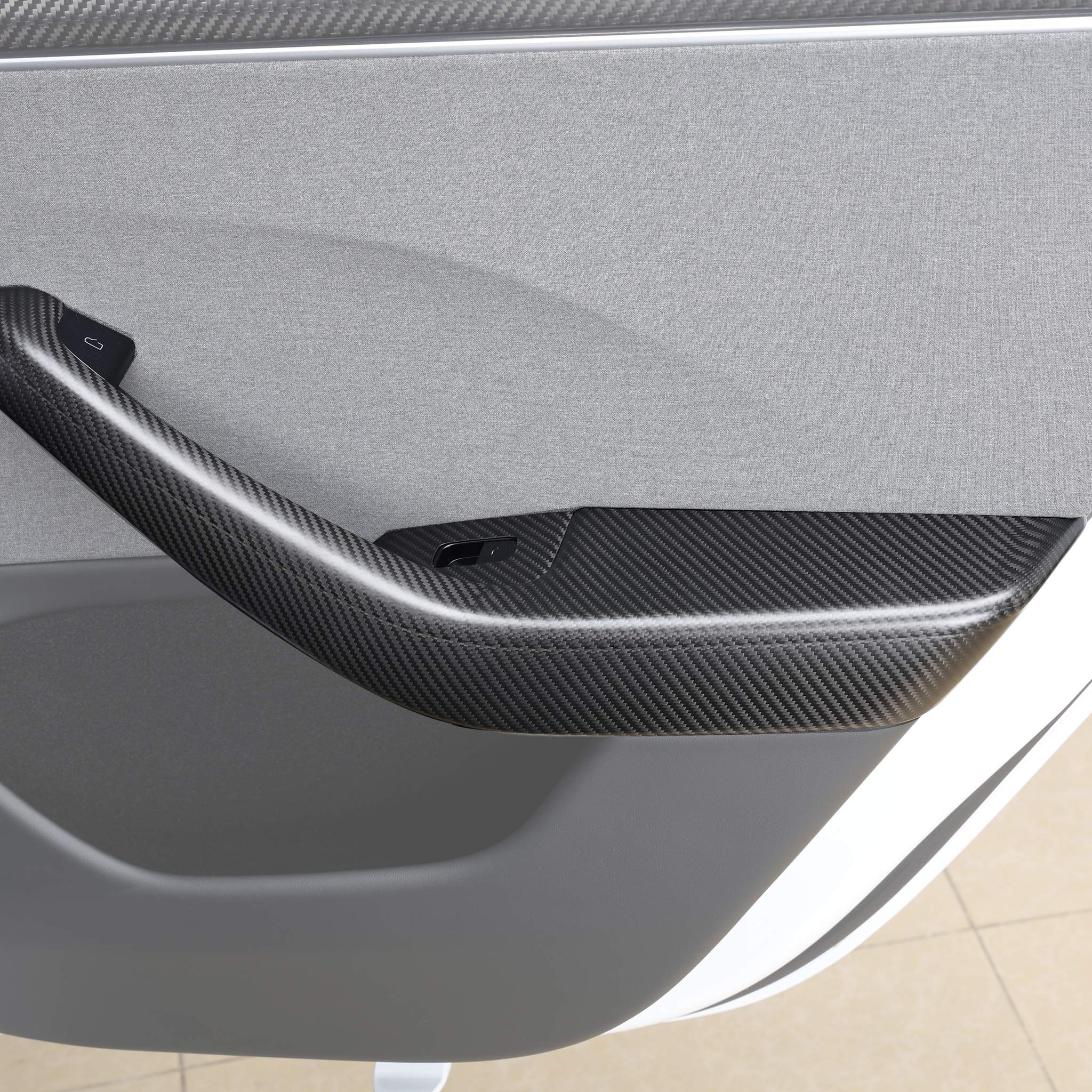 Premium Real Carbon Fiber Armrest Covers for Tesla Model 3 Highland 2024+ (4-Piece Set) - Front & Rear Door Protection - Luxury Interior Upgrade for Enhanced Driving Comfort