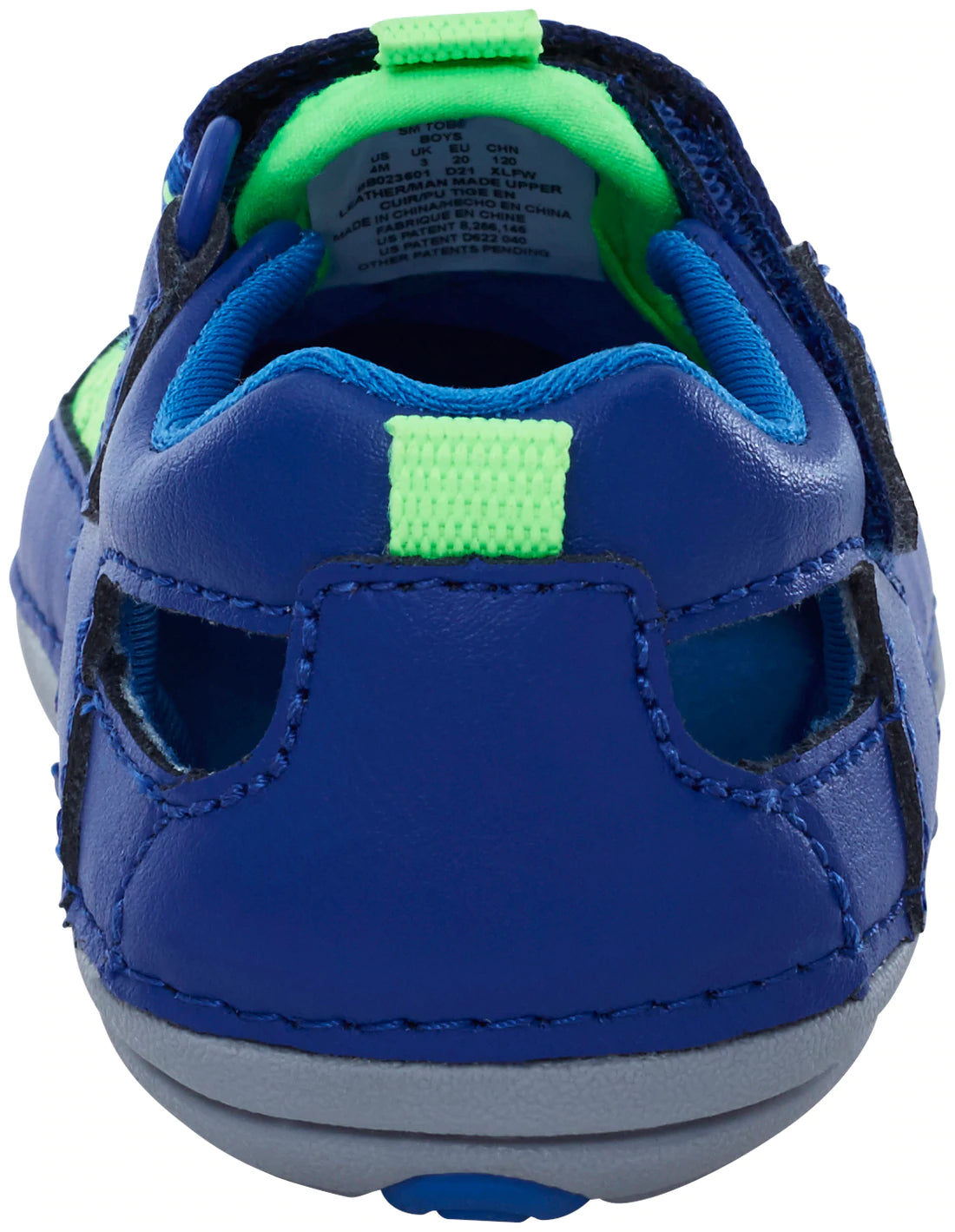 Stride Rite Soft Motion Baby Sandals for Boys & Girls - Breathable Blue & Lime Toddler Walking Shoes with Flexible Sole | Perfect for Beach, Park & Summer Outdoor Play