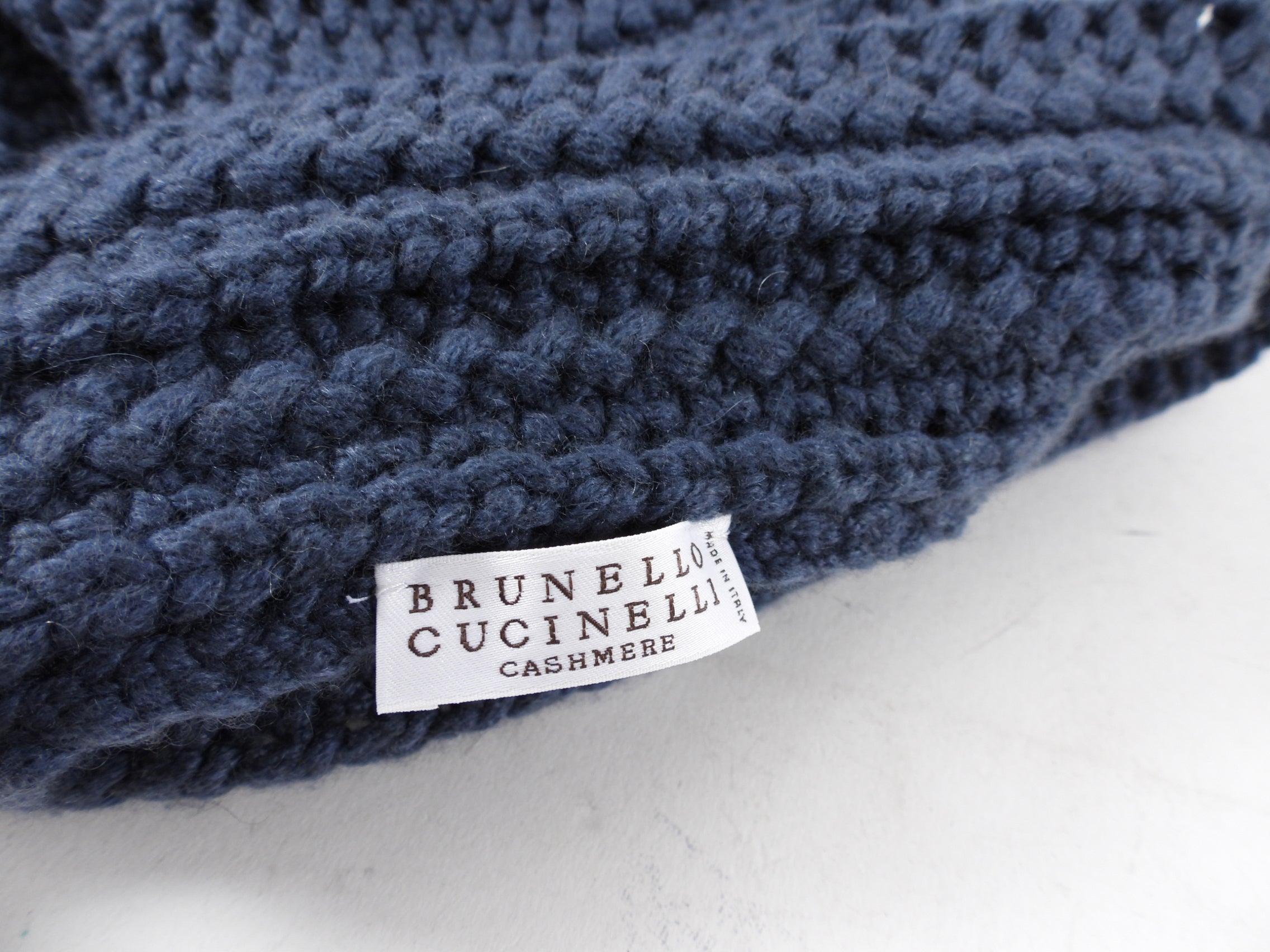Brunello Cucinelli Steel Blue Cashmere Sweater with Drawstring Detail - Luxurious Soft Pullover for Men | Perfect for Winter, Office & Casual Outings