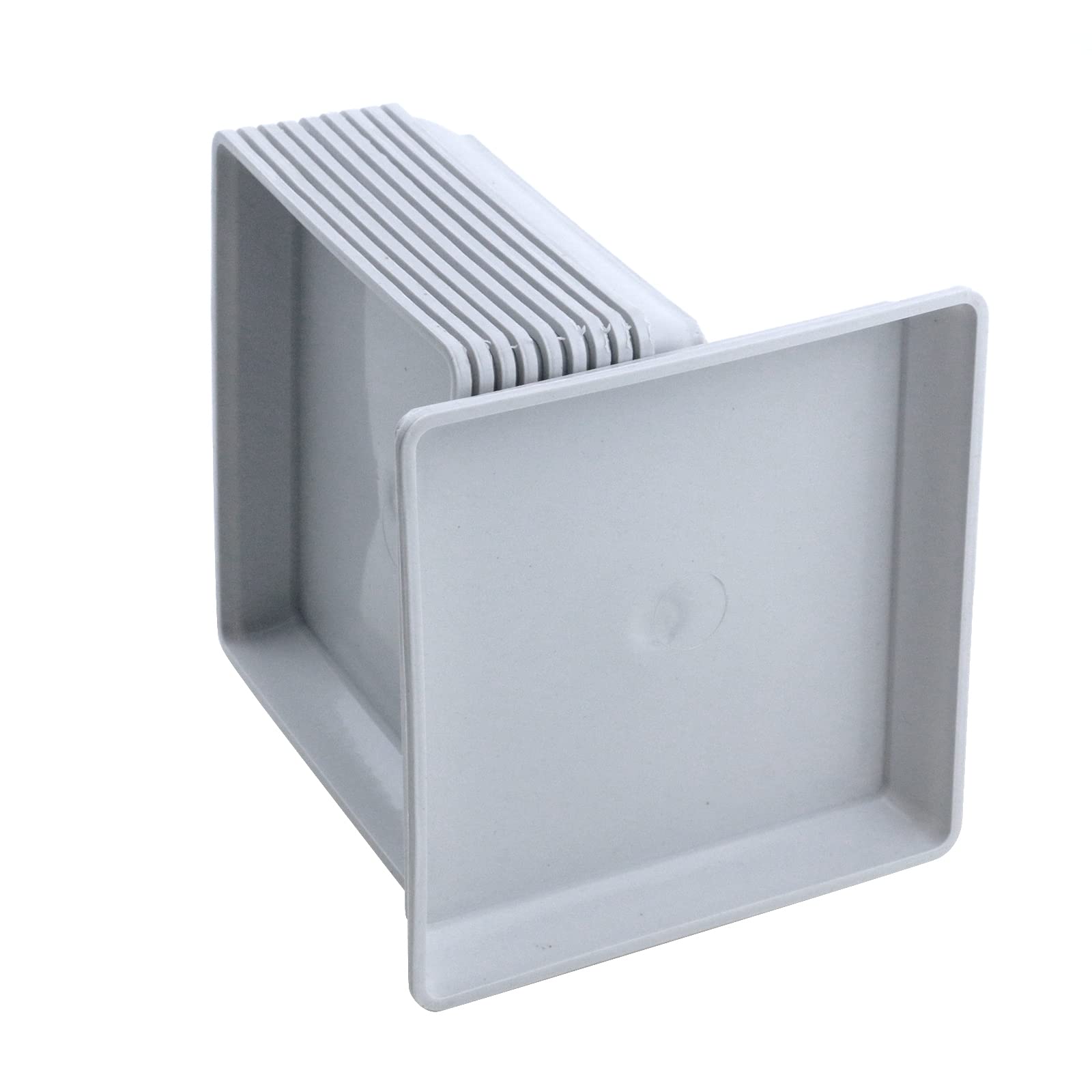 10 Pack White Square Plant Saucers 4.7
