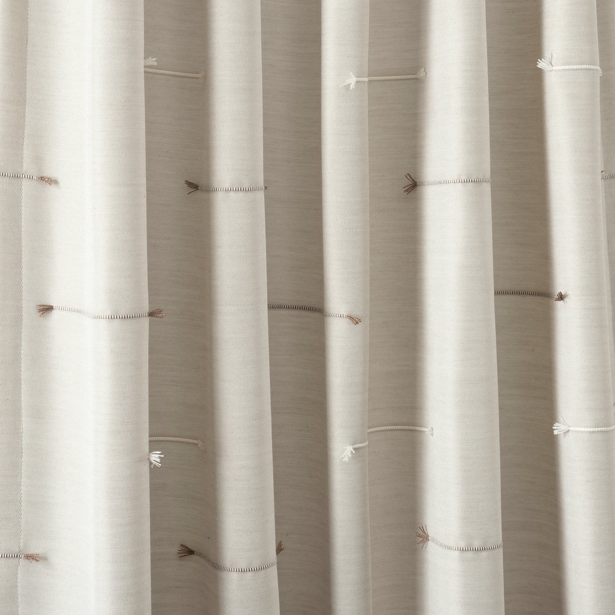 Boho Stripe Clip Jacquard Window Curtain Panel Set - Elegant Room Dividers & Stylish Home Decor for Living Room, Bedroom, Nursery