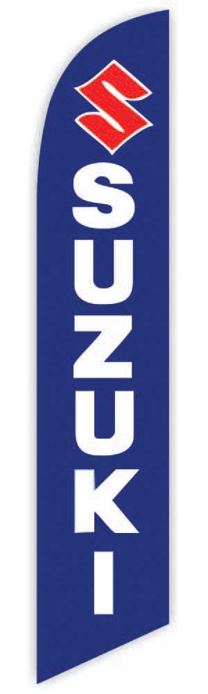 12ft Suzuki Feather Flag Replacement - Blue Advertising Flag (Pole Not Included) | Perfect for Car Dealerships, Outdoor Events & Promotions