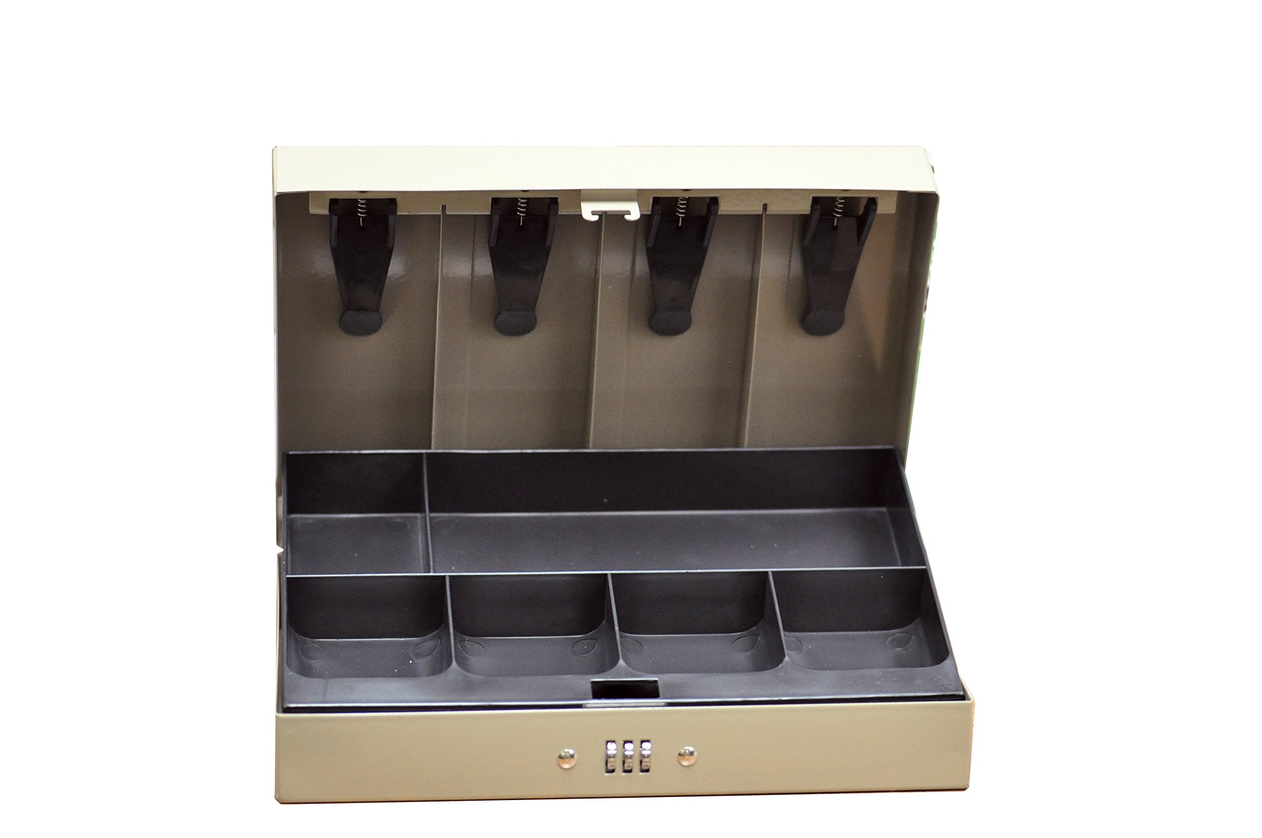 PM Company SecurIT Combination Cash Lock Box - 11.5 x 7.75 x 3.25 Inches Beige Safe Deposit Box for Home, Office & Business - Secure Money, Jewelry & Important Documents (04961)