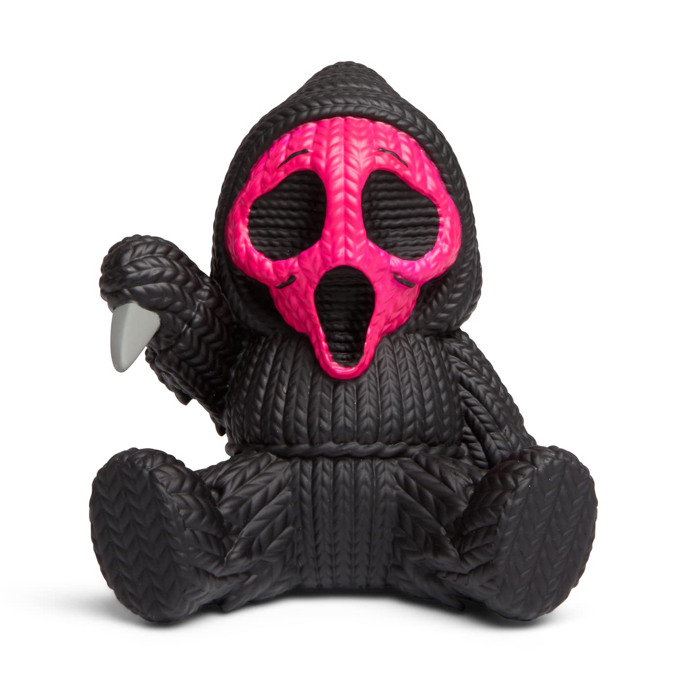 Limited Edition Fluorescent Pink Ghost Face #081 - Handcrafted Robot Art for Halloween Decor, Cosplay & Collectibles