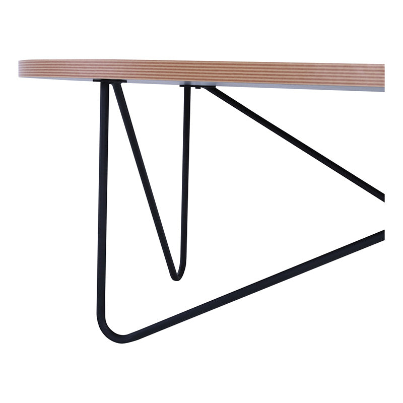 NARESH Oval Black Coffee Table - Modern Living Room Centerpiece for Home Decor & Small Space Furniture