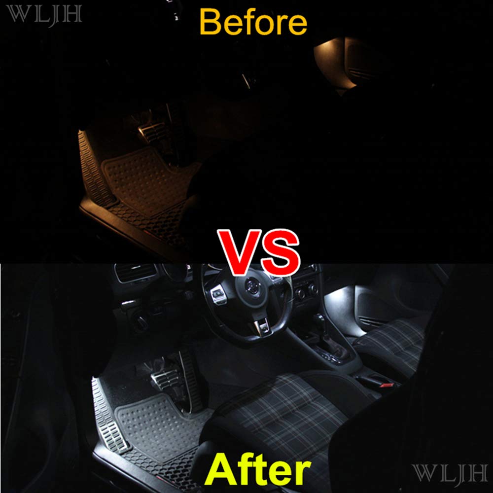 WLJH 17x Pure White Canbus Error Free LED Interior Light Kit for BMW E46 (1999-2006 Sedan/Wagon/Coupe) - Car Map & Mirror Lighting Package | Perfect for Night Driving & Interior Upgrades