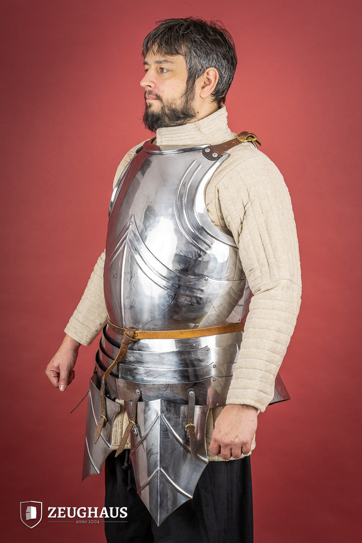 15th Century German Cuirass - 1.2mm Polished Steel Armor for Medieval Reenactment & LARP Battles