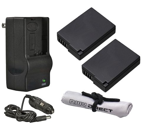 Panasonic Lumix DMC-G2 Camera Battery (2-Pack) with AC/DC Travel Charger - High Capacity Replacement Battery for Extended Photography Sessions, Travel & Outdoor Shooting