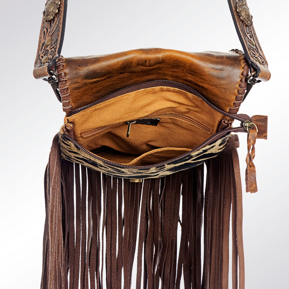 American Darling ADBG522JAU Genuine Leather Women's Crossbody Bag - Western Style Handbag Purse for Everyday Use, Travel & Casual Outings