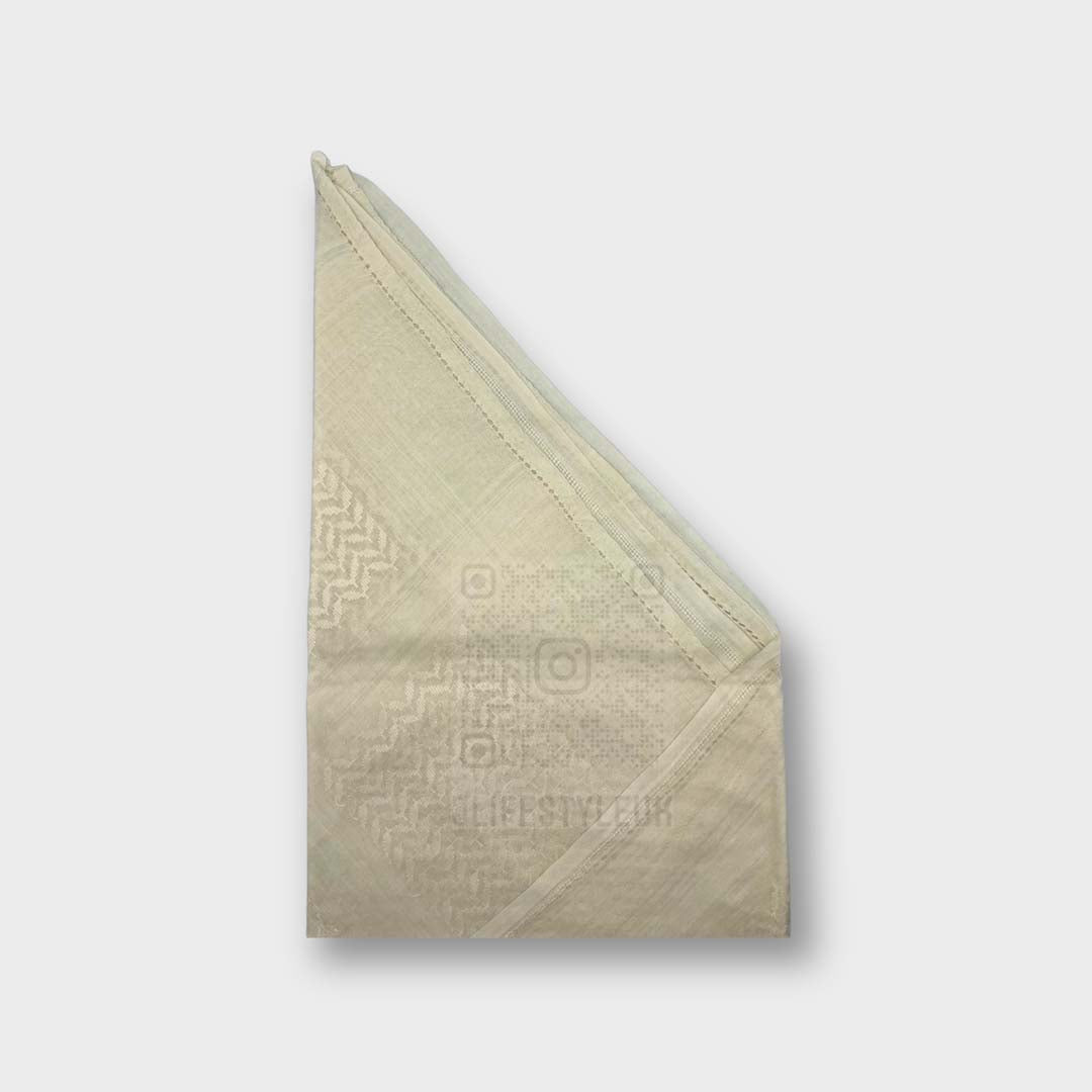Authentic Arab Cream Shemagh Scarf - Soft Cotton Keffiyeh for Men & Women - Perfect for Desert Travel, Outdoor Adventures & Cultural Events