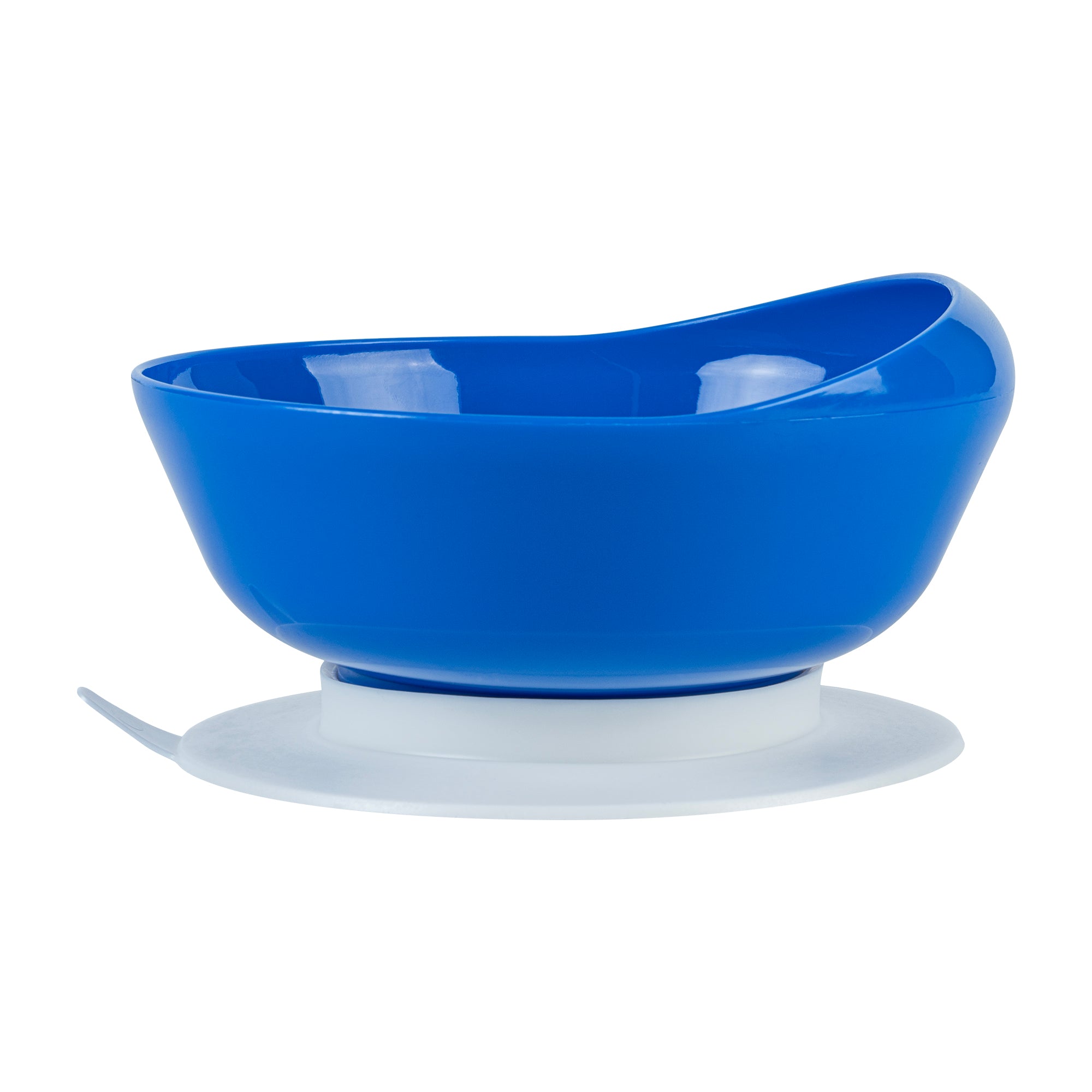 Adapt Tek 19 oz Round Blue Plastic Scoop Bowl with Spillproof Design & Suction Base - 5.75