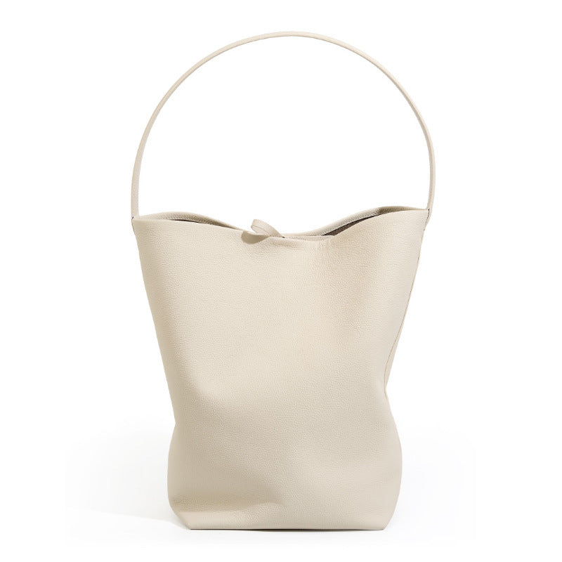 Genuine Leather Large Capacity One Shoulder Bucket Bag for Women - Stylish & Spacious Handbag for Work, Travel & Everyday Use