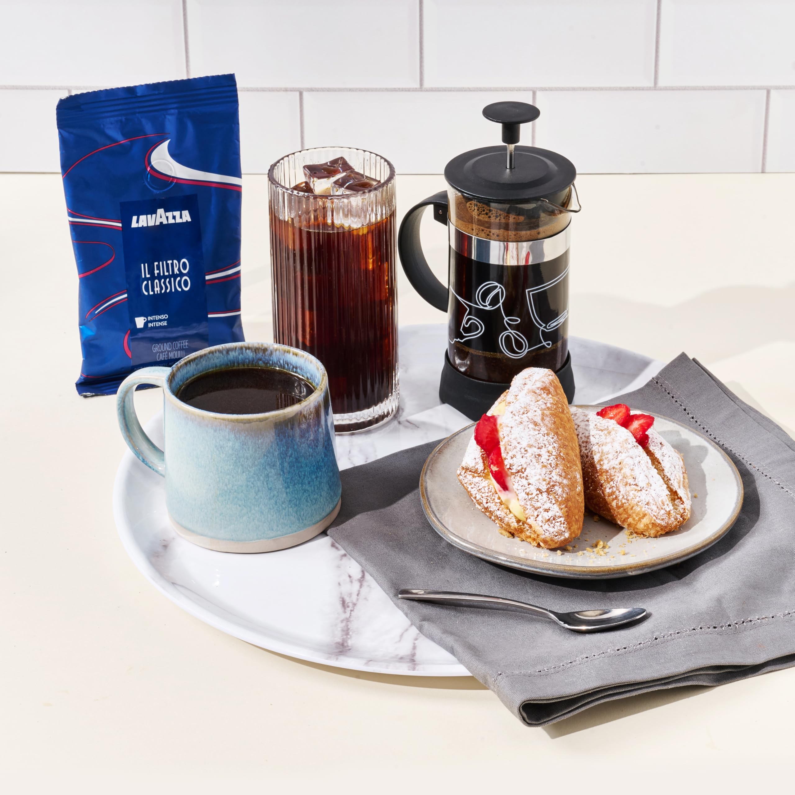 Premium French Press Coffee Gift Set - Glass Coffee Maker & Gourmet Ground Coffee in Elegant Gift Box - Perfect for Home, Office & Coffee Lovers
