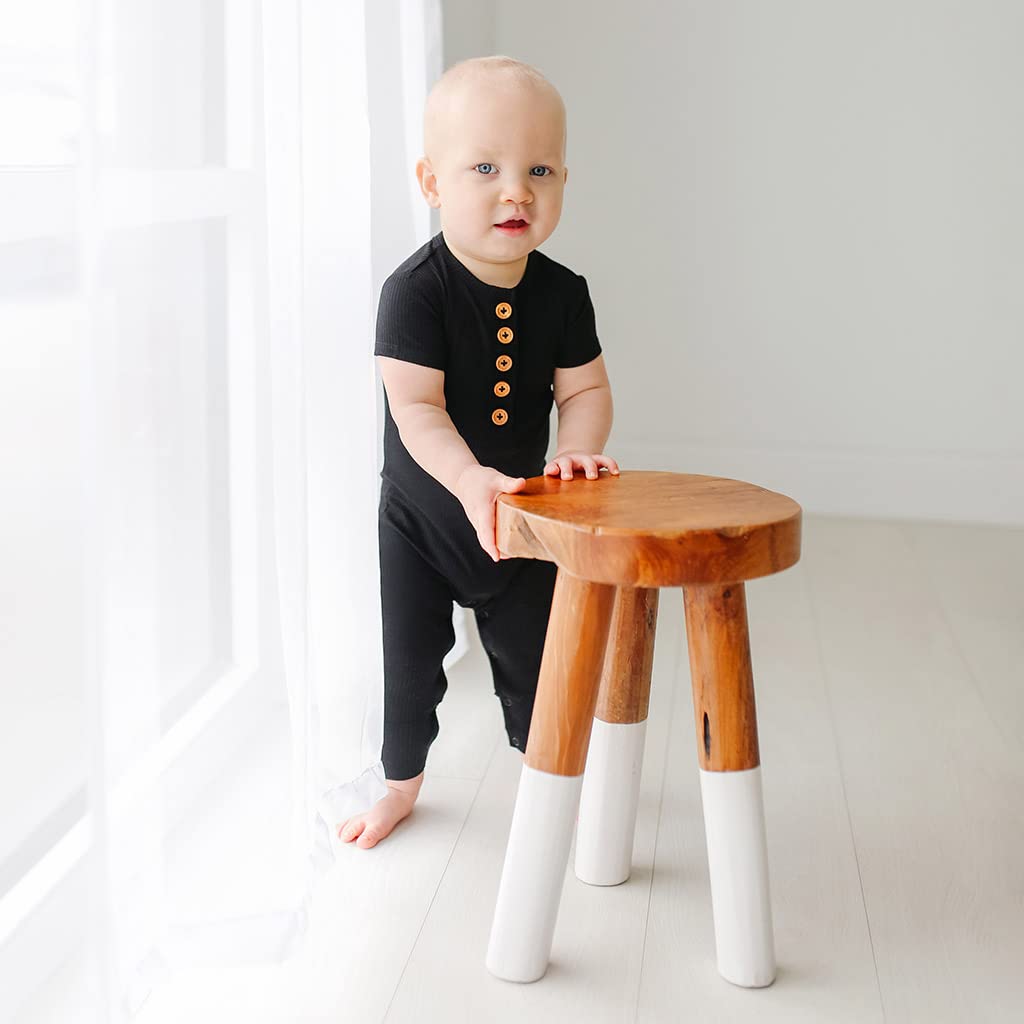 Posh Peanut Baby Rompers Pajamas with Snap Closure - Soft Bamboo Viscose Sleepers for Boys & Girls - Organic Kids One-Piece PJ Set - Perfect for Bedtime & Playtime