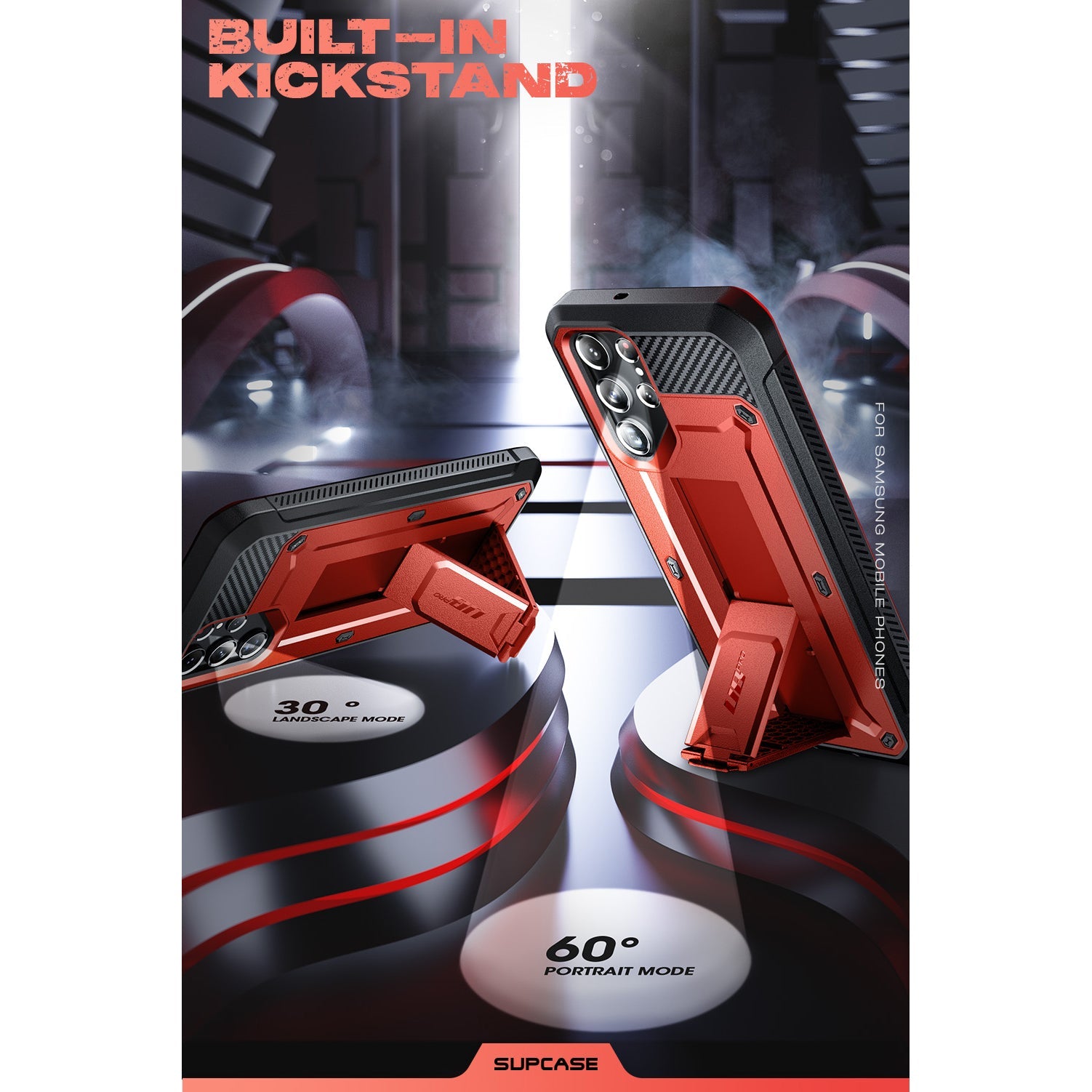 Samsung Galaxy S22 Ultra Unicorn Beetle Pro Rugged Case - Shockproof & Heavy Duty Protection - Metallic Red (Open Box) - Perfect for Outdoor Adventures & Extreme Sports