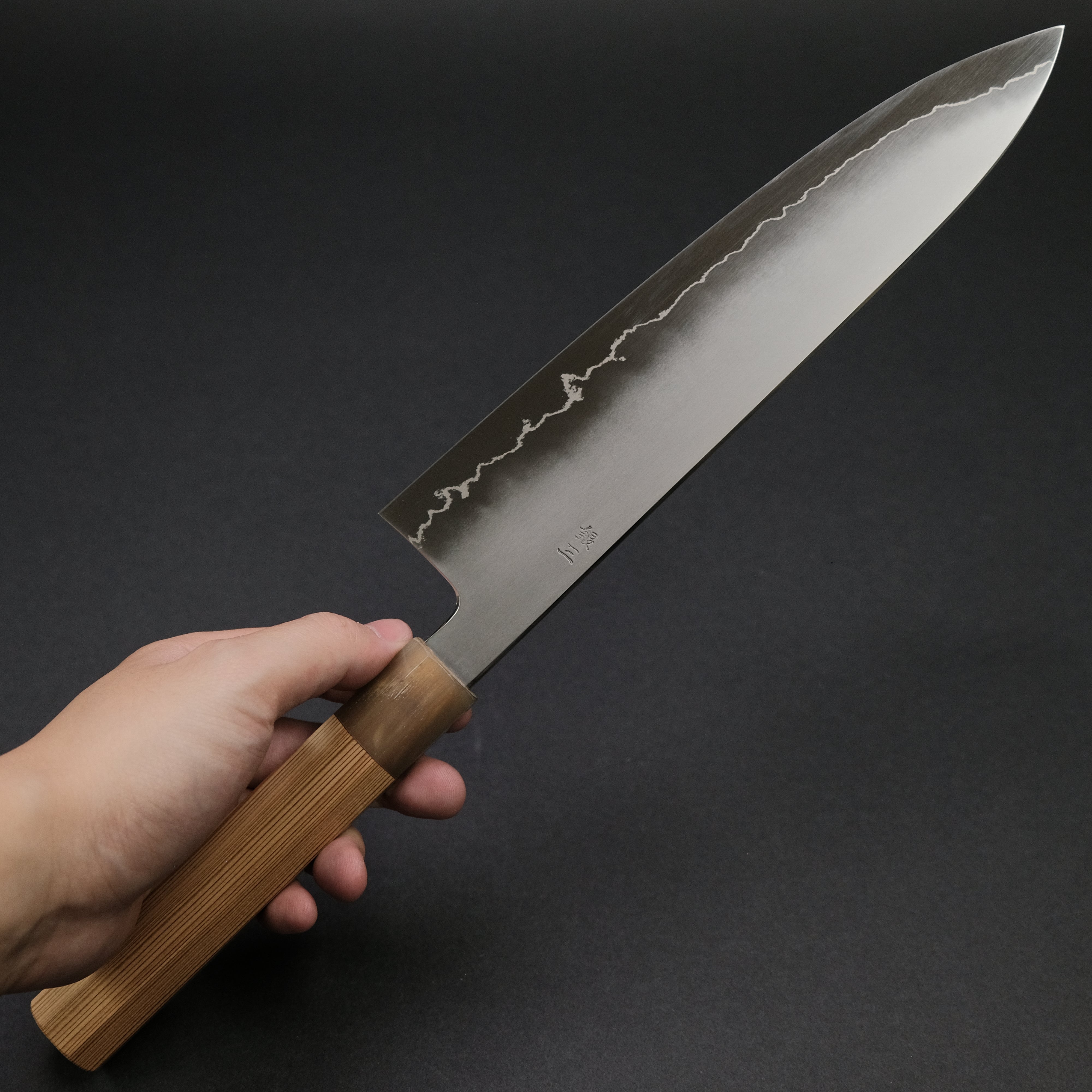 Hitohira Kikuchiyo Izo Silver #3 Gyuto Japanese Chef Knife 240mm with Yakusugi Cedar Handle - Premium Kitchen Tool for Sushi, Meat Cutting & Professional Cooking
