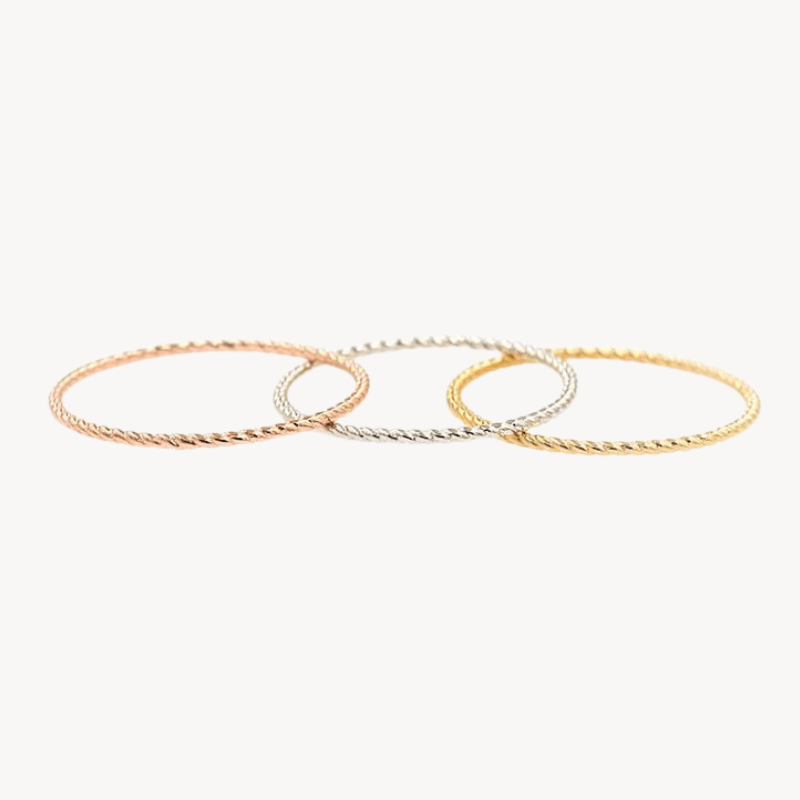 Dainty Twist Ring - Elegant Stackable Gold Plated Band for Women | Perfect for Everyday Wear, Gifts & Special Occasions