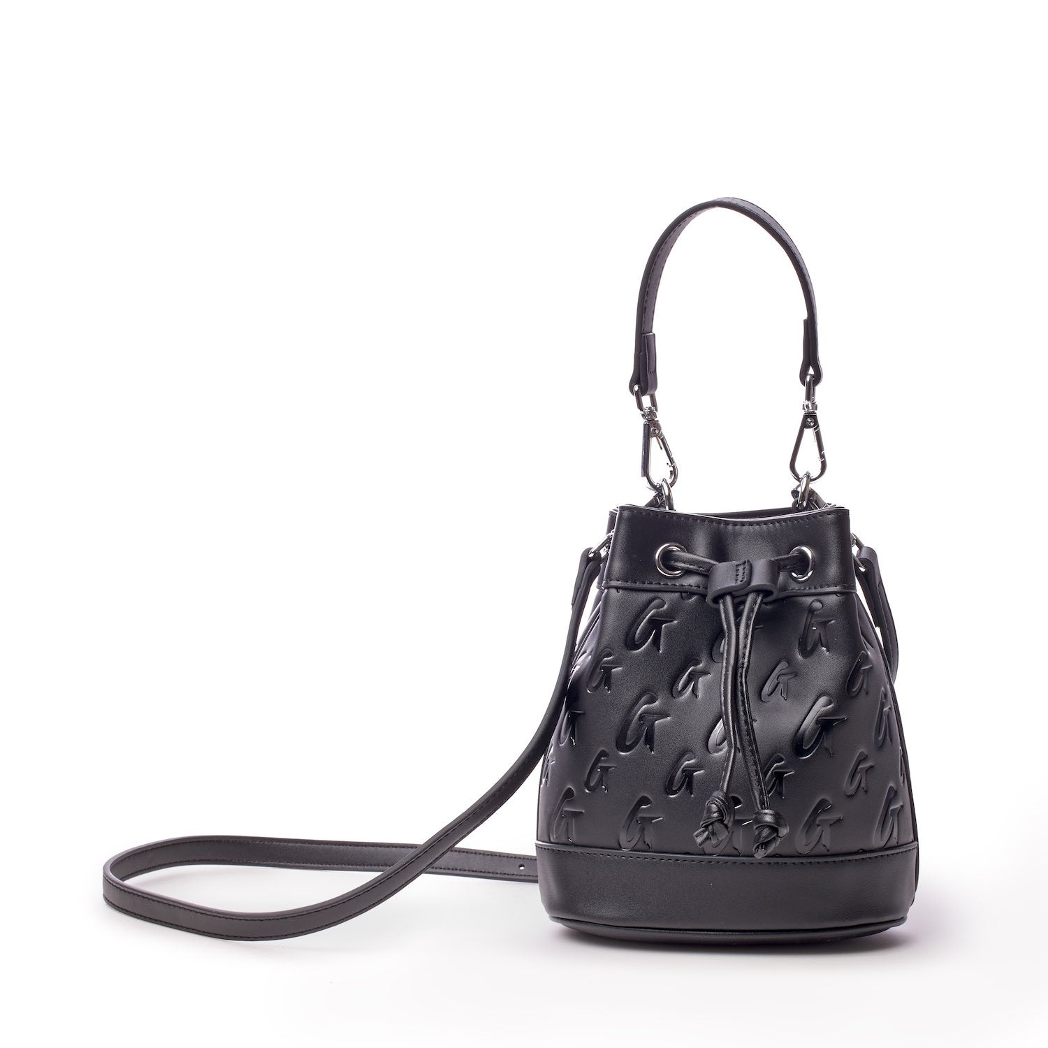 Mini Monogram Bucket Bag in Black - Stylish & Compact Crossbody Purse for Women, Perfect for Everyday Use, Travel & Shopping