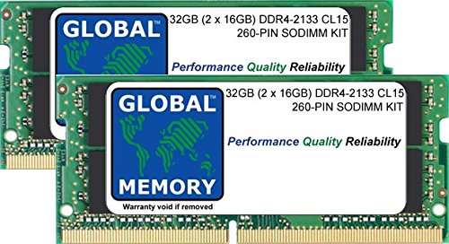 32GB (2 x 16GB) DDR4 2133MHz PC4-17000 SODIMM Laptop Memory RAM Kit - Upgrade for Gaming, Business & Creative Work Laptops