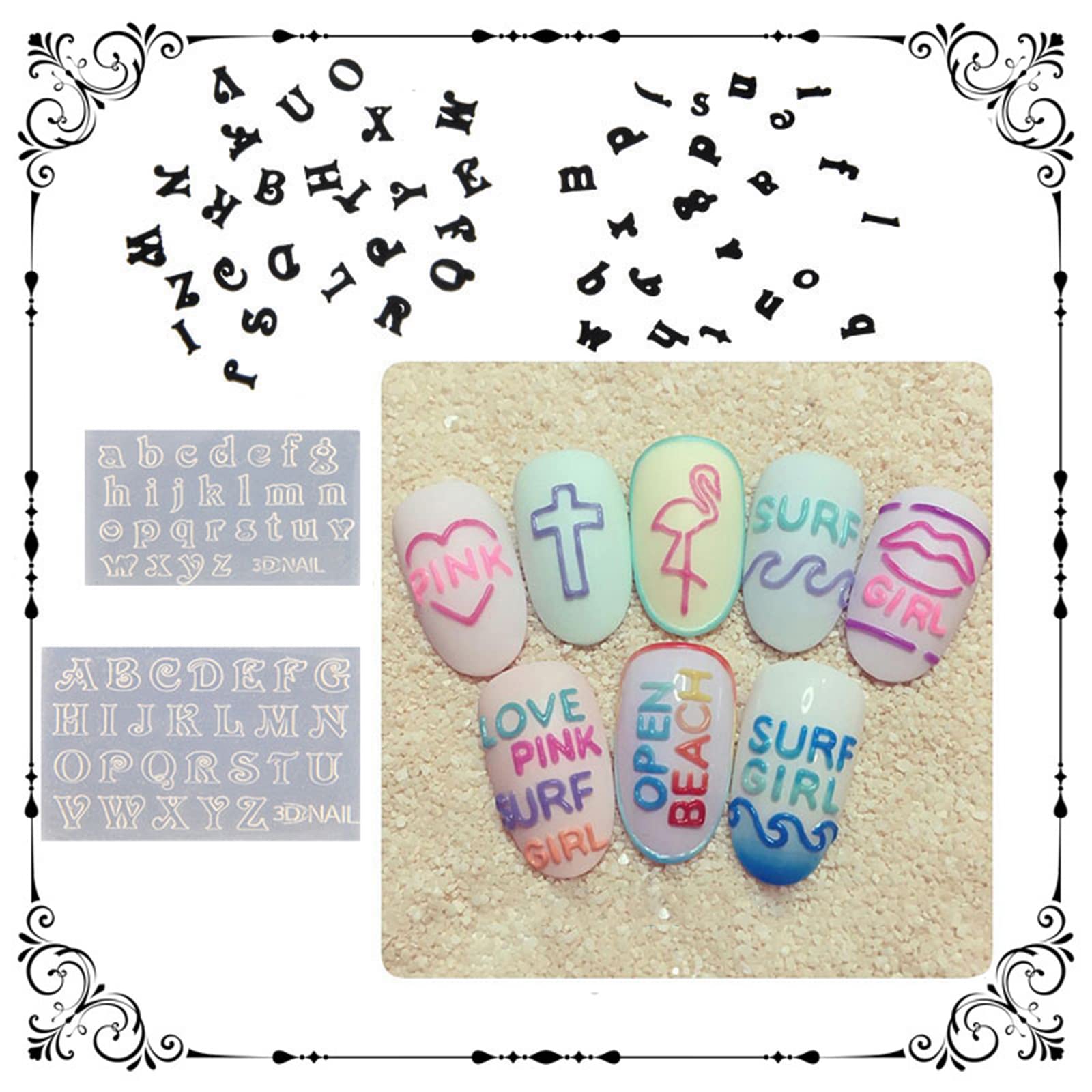 3D Silicone Letters & Numbers Nail Art Mold - DIY Nail Decoration Mould for Gel Polish, Acrylic Nails - Perfect for Manicures, Nail Art Designs & Home Salon Use