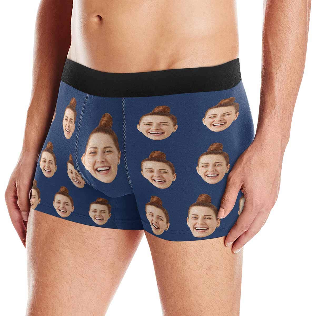 Custom Face Boxer Briefs for Men - Personalized Underwear with Girlfriend or Wife Photo - Perfect for Anniversaries, Gifts & Special Occasions