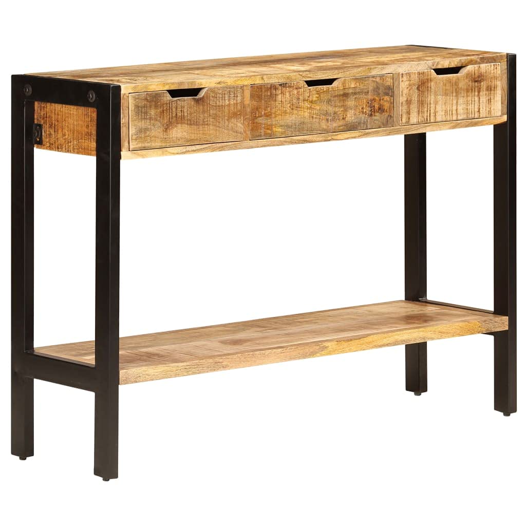Buffet Sideboard Cabinet - 43.3 Inch Solid Mango Wood TV Stand with 3 Drawers for Living Room, Kitchen & Dining Room | Multi-Functional Storage Console for Home Entertainment Center | Perfect for Small Spaces & Apartment Decor